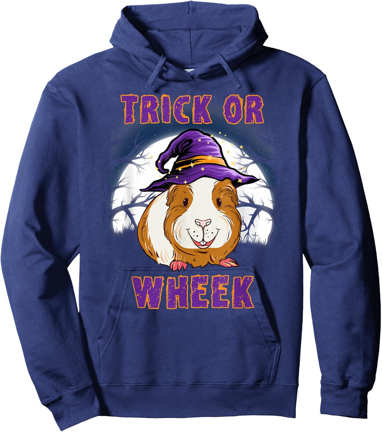 Trick Or Wheek Guinea Pig Halloween Hoodie - Hoodie | Navy