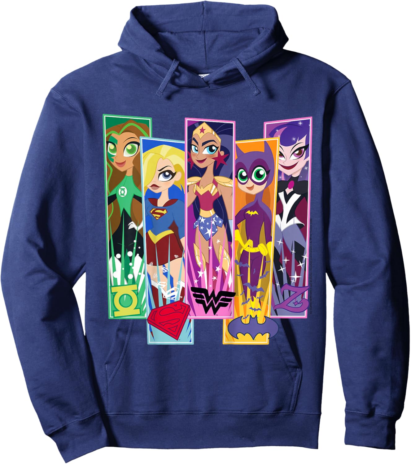 Kids DC Comics Super Hero Girls Character Panels Hoodie - Hoodie | Navy