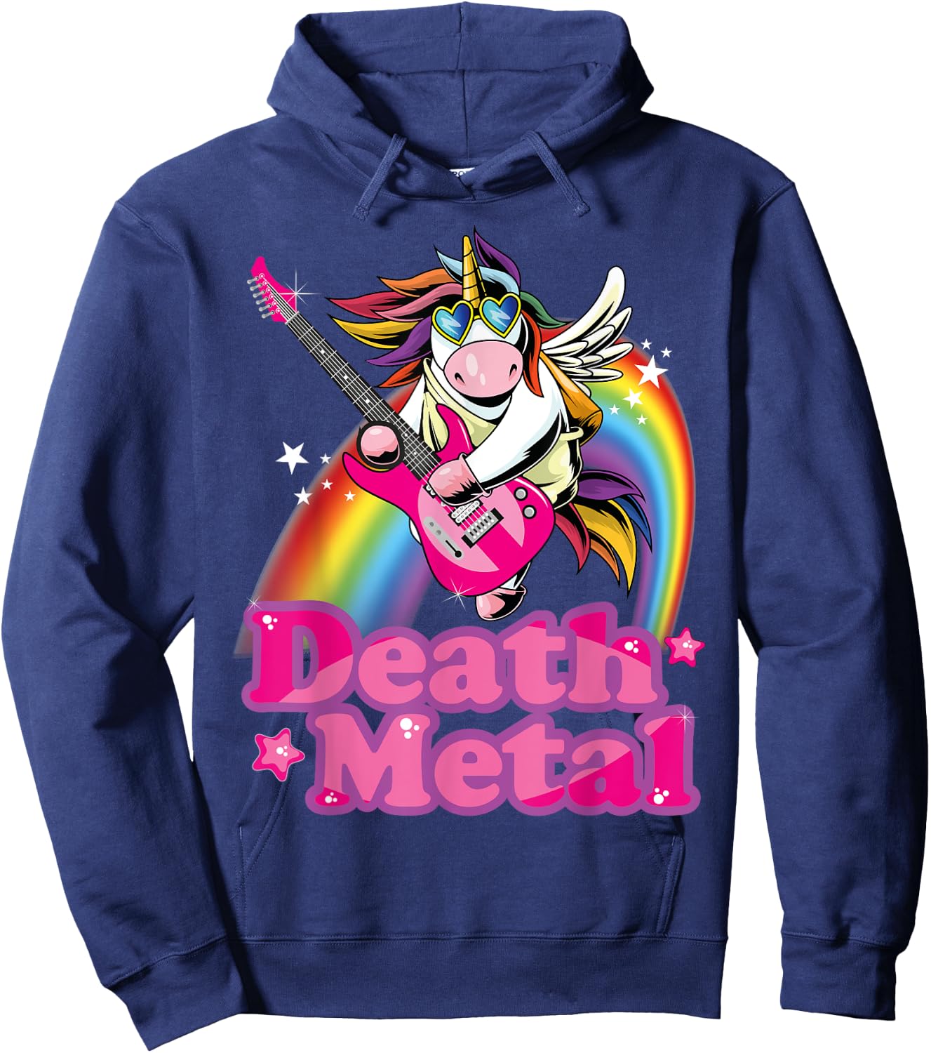 Cute Death Metal Heavy Metal Unicorn Hoodie - Hoodie | Navy