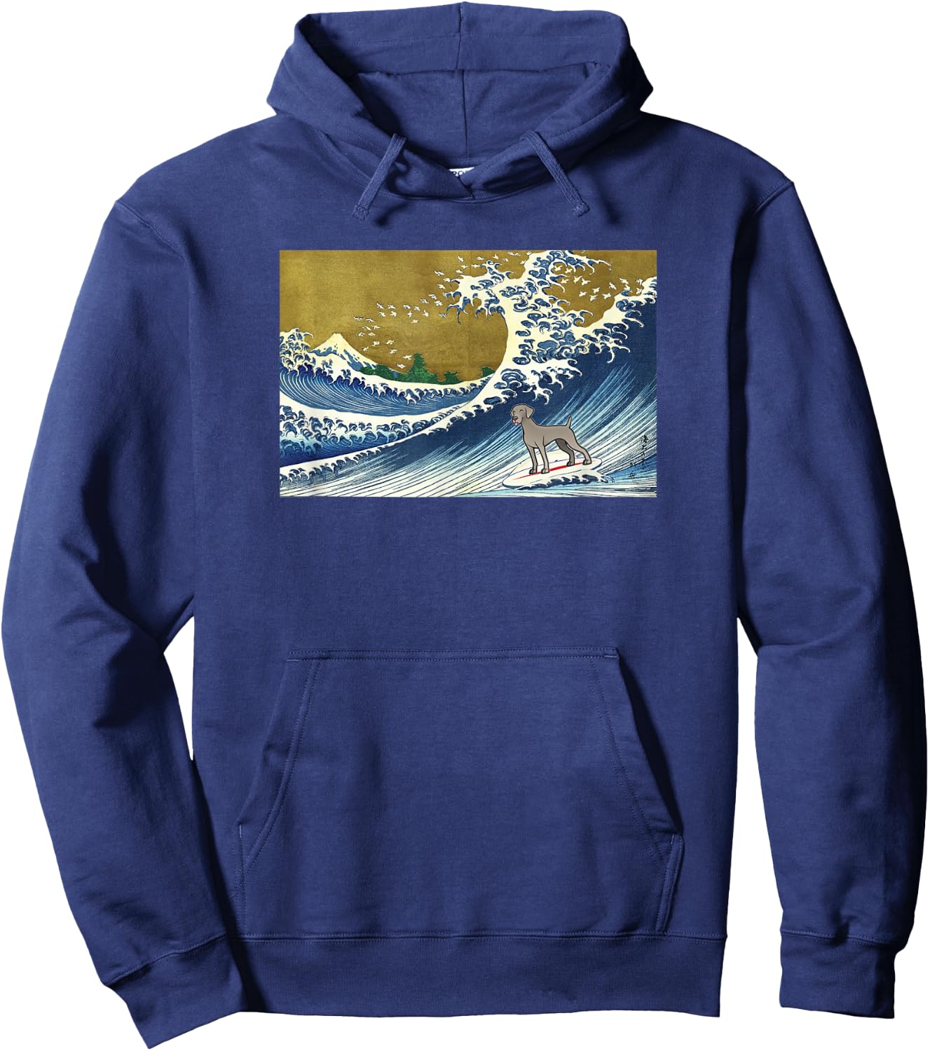 Retro Vintage Surfing a Wave Weimaraner Lover Hoodie - Hoodie | Navy