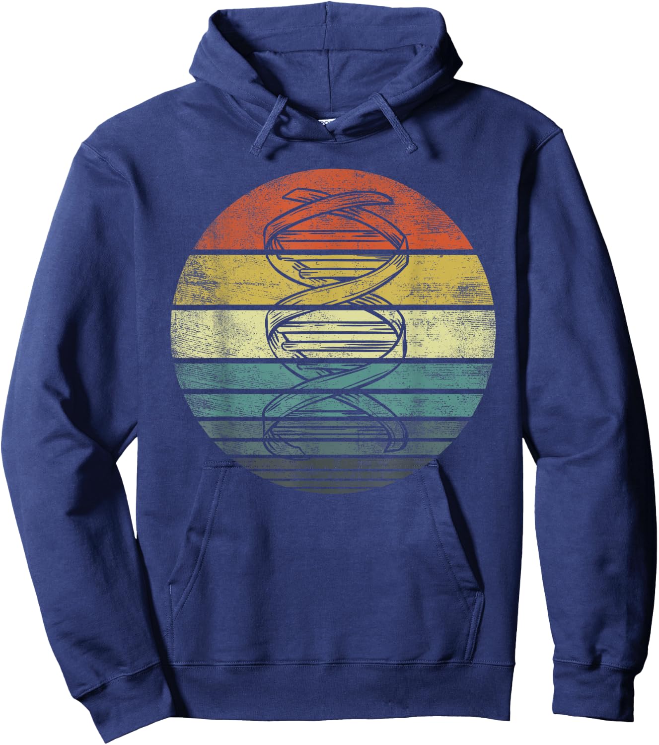 DNA Genetics Gifts Retro Sunset Science Biology Genealogy Hoodie - Hoodie | Navy