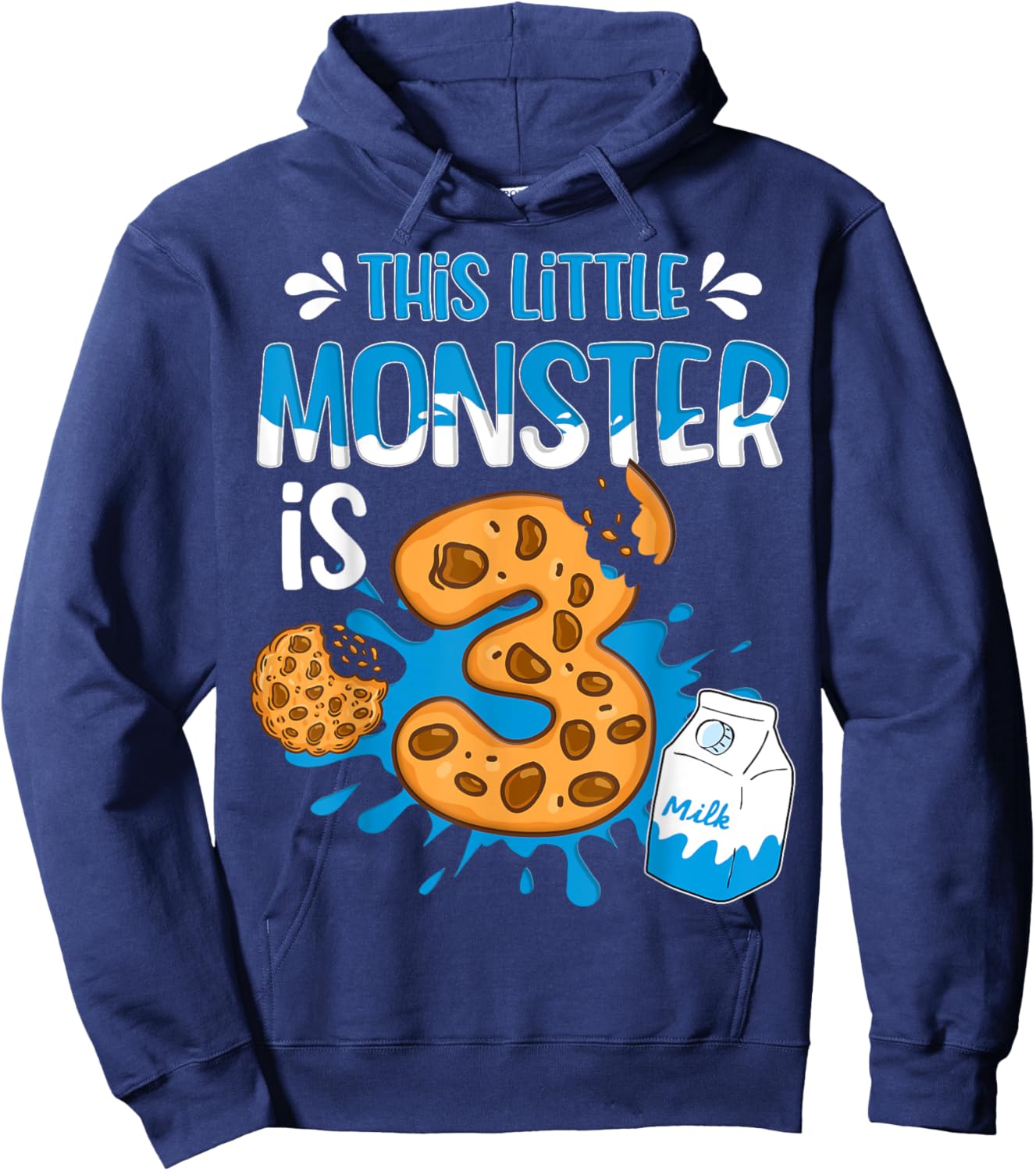 Milk and Cookies 3rd Birthday Boy Girl Third Birthday Family Hoodie - Hoodie | Navy