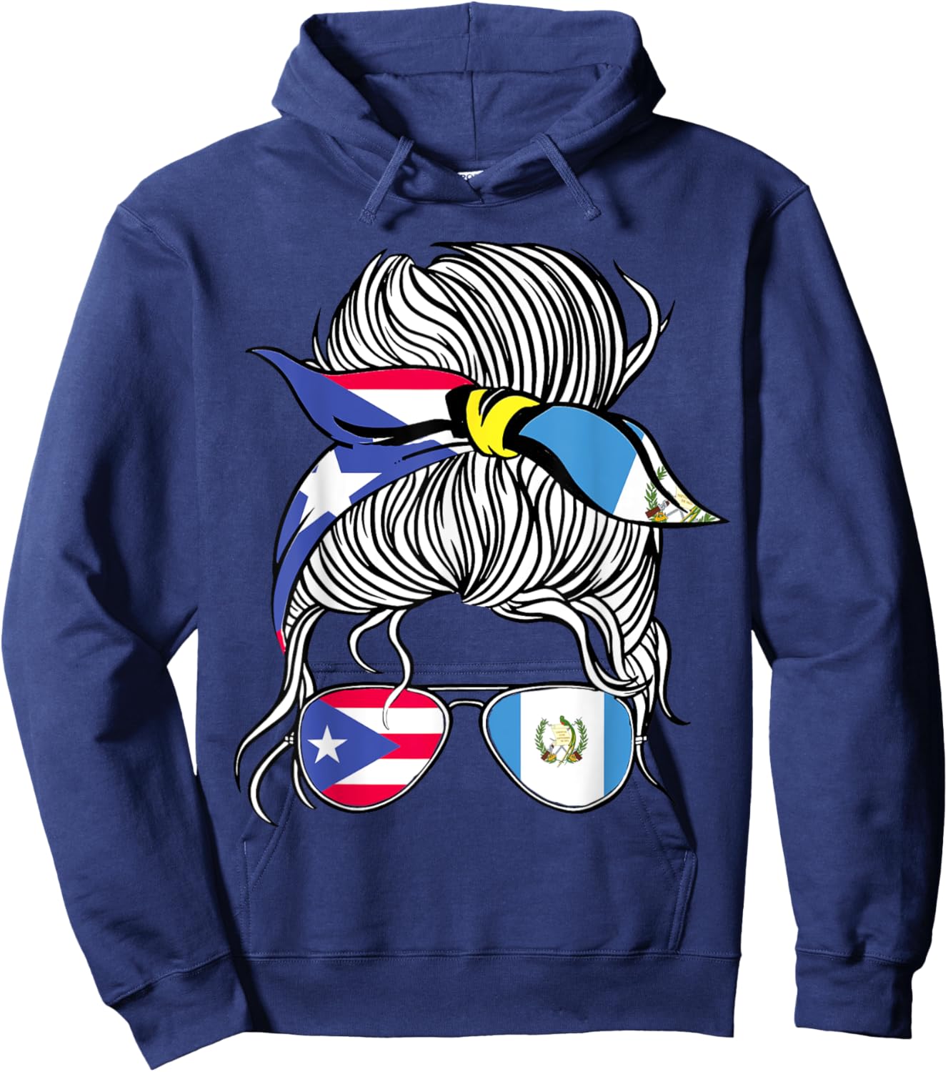 Puerto Rico Flag Guatemala Grown Women Girl Country Hoodie - Hoodie | Navy