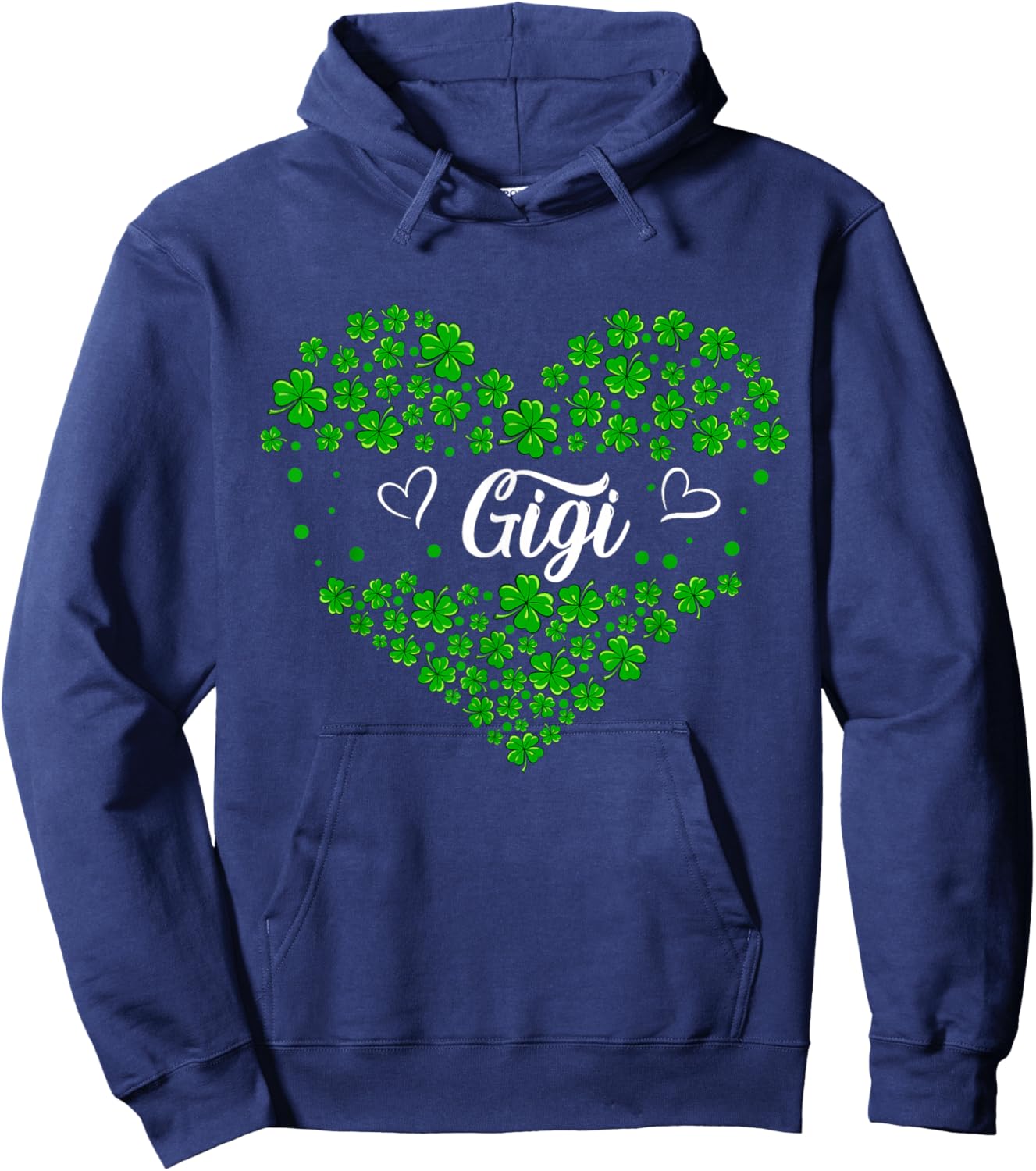Gigi St. Patrick's Day Family Shamrocks Cute Hearts Shape Hoodie - Hoodie | Navy