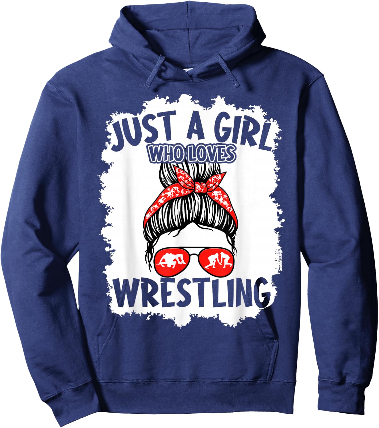 Just A Girl Who Loves Wrestling Wrestler Girls Kids Hoodie - Hoodie | Navy
