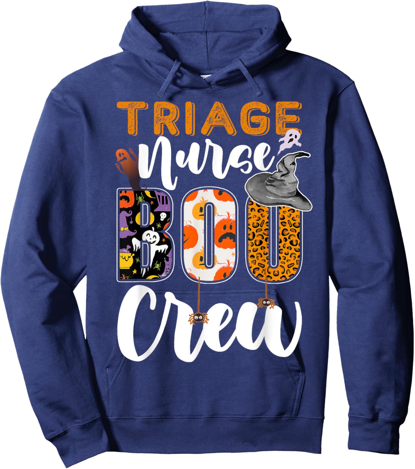 Triage Nurse Boo Crew Halloween Matching Nursing Hoodie - Hoodie | Navy