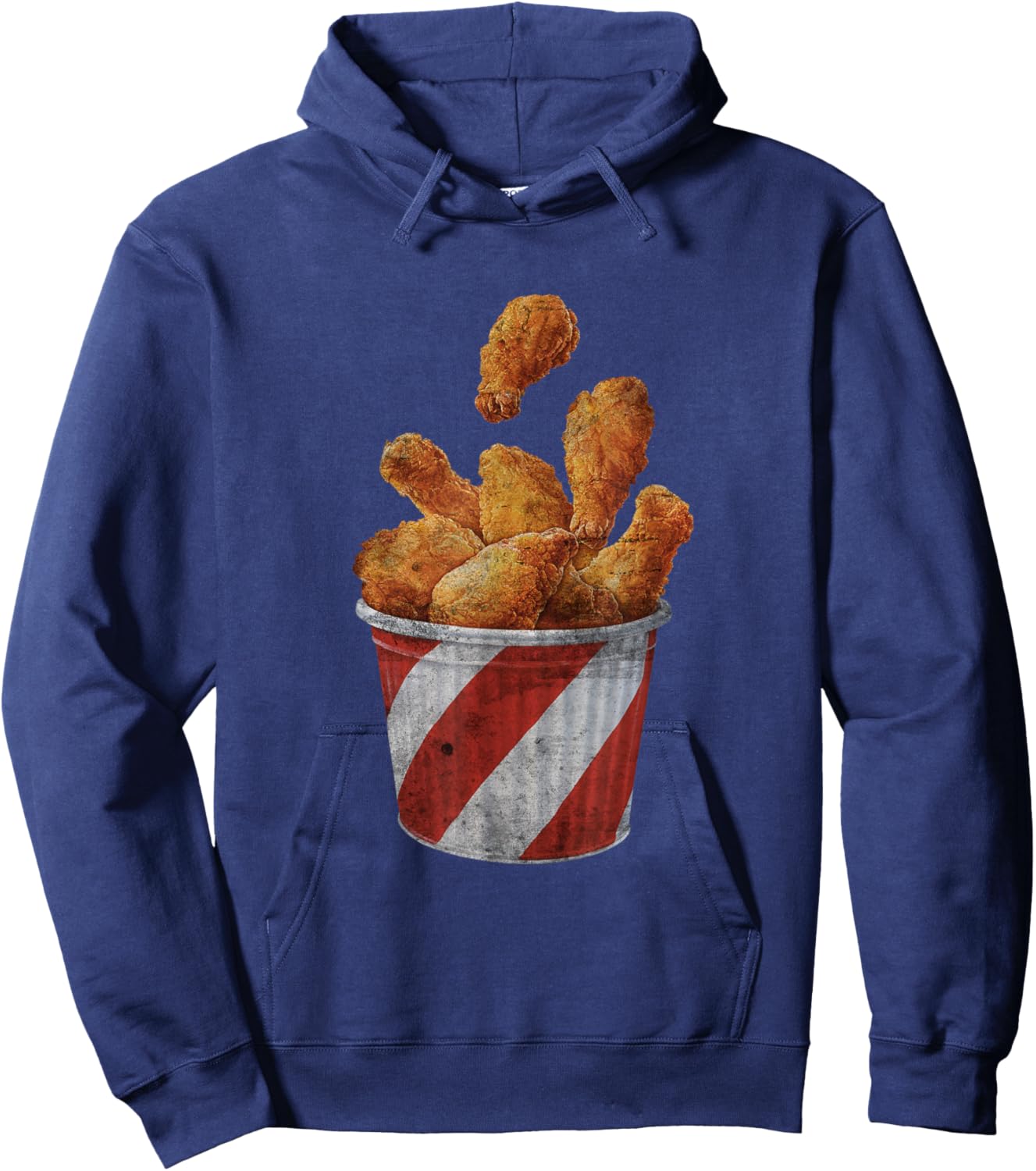 Retro National Fried Chicken Day Funny Fast Food Lover Hoodie - Hoodie | Navy