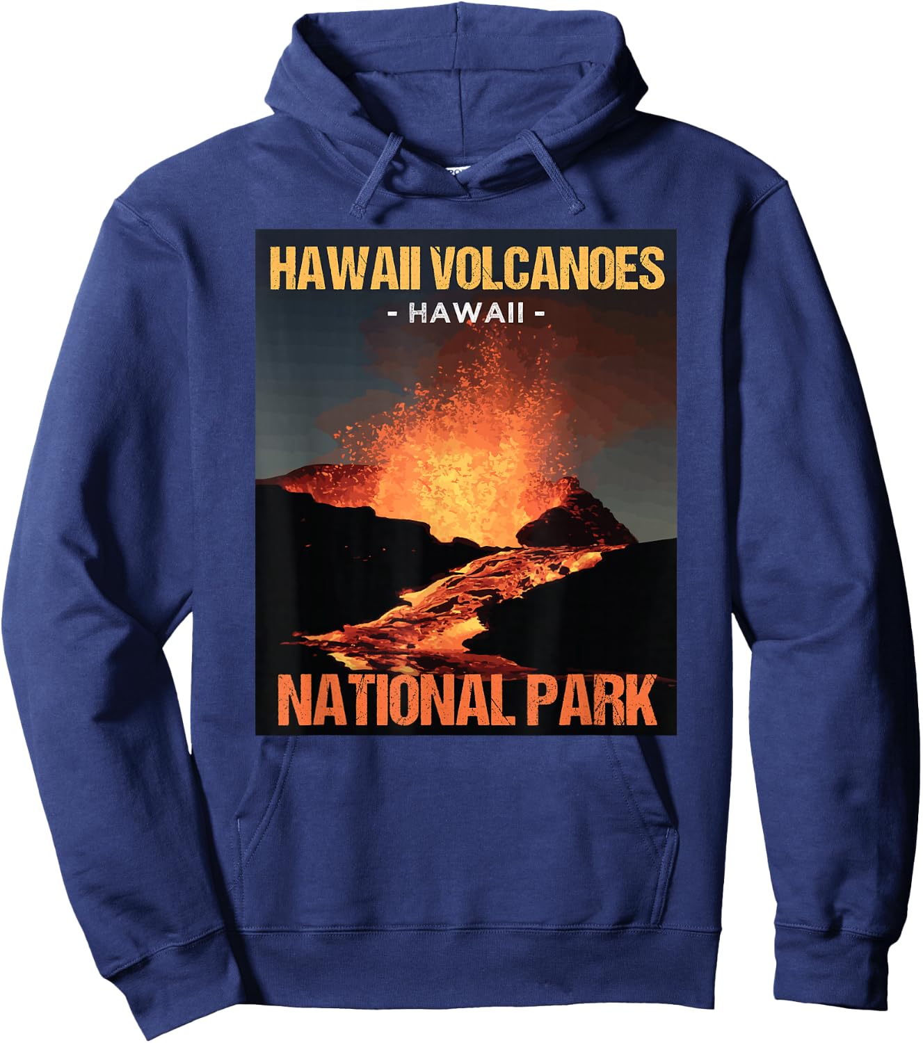 Hawaii Volcanoes National Park Poster Design Hoodie - Hoodie | Navy