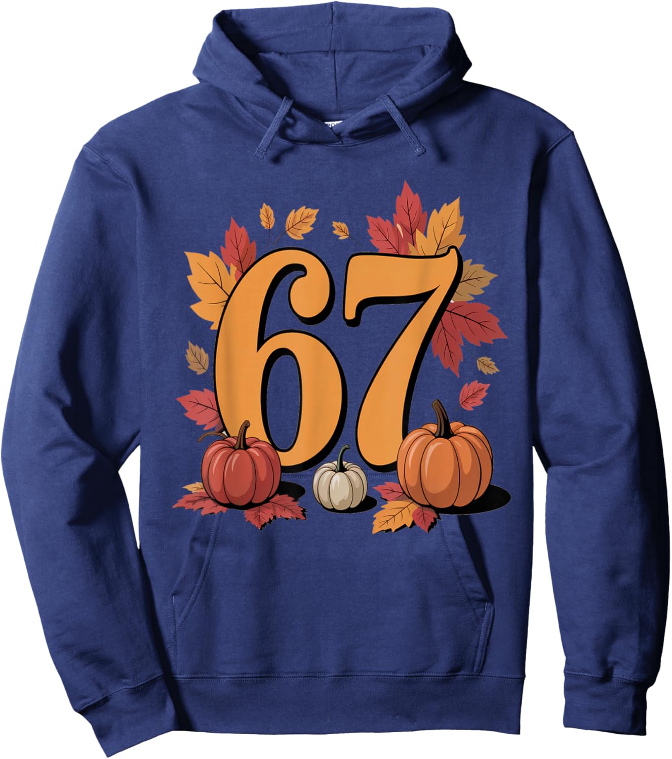 67 Autumn Pumpkin Design for Fall Fans and Celebrations Hoodie - Hoodie | Navy