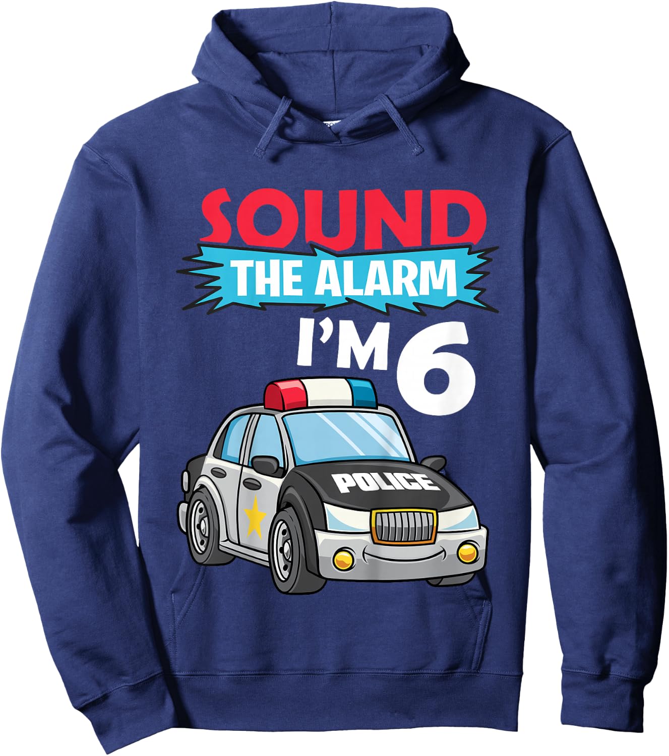 Birthday Boy Shirt 6 Years Old Kids Police Car Policeman Cop Hoodie - Hoodie | Navy