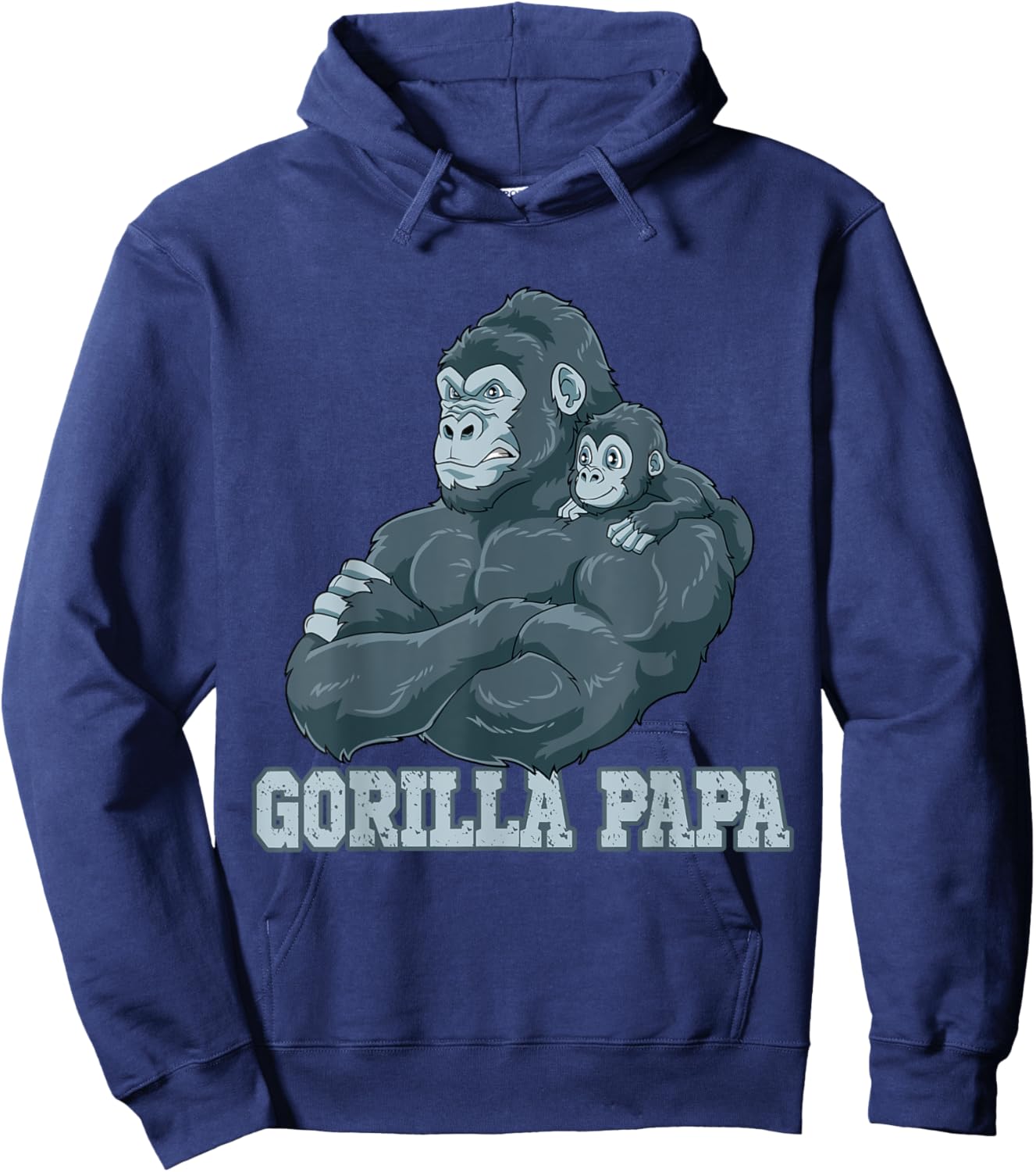 Gorilla Papa Vater und Baby Papa Father's Day Hoodie - Hoodie | Navy