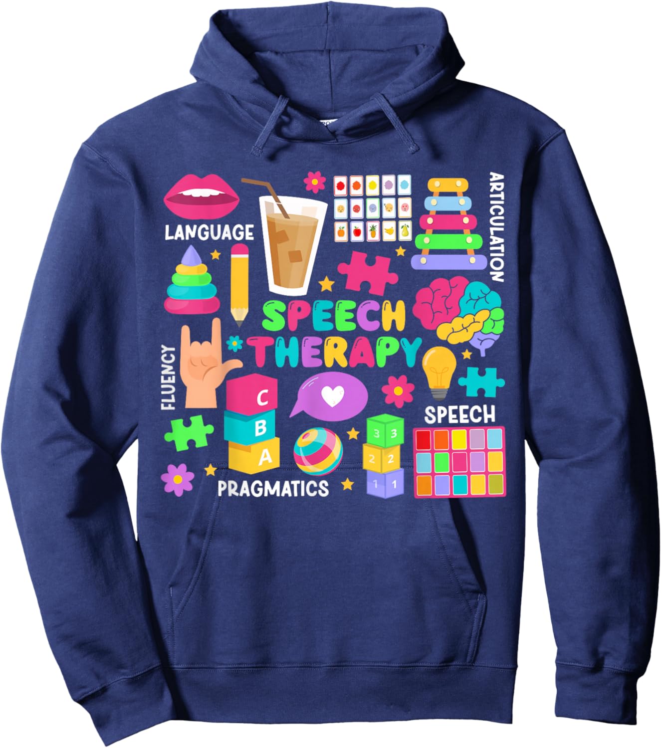 Speech Therapy SLP Speech Language Pathologist Hoodie - Hoodie | Navy