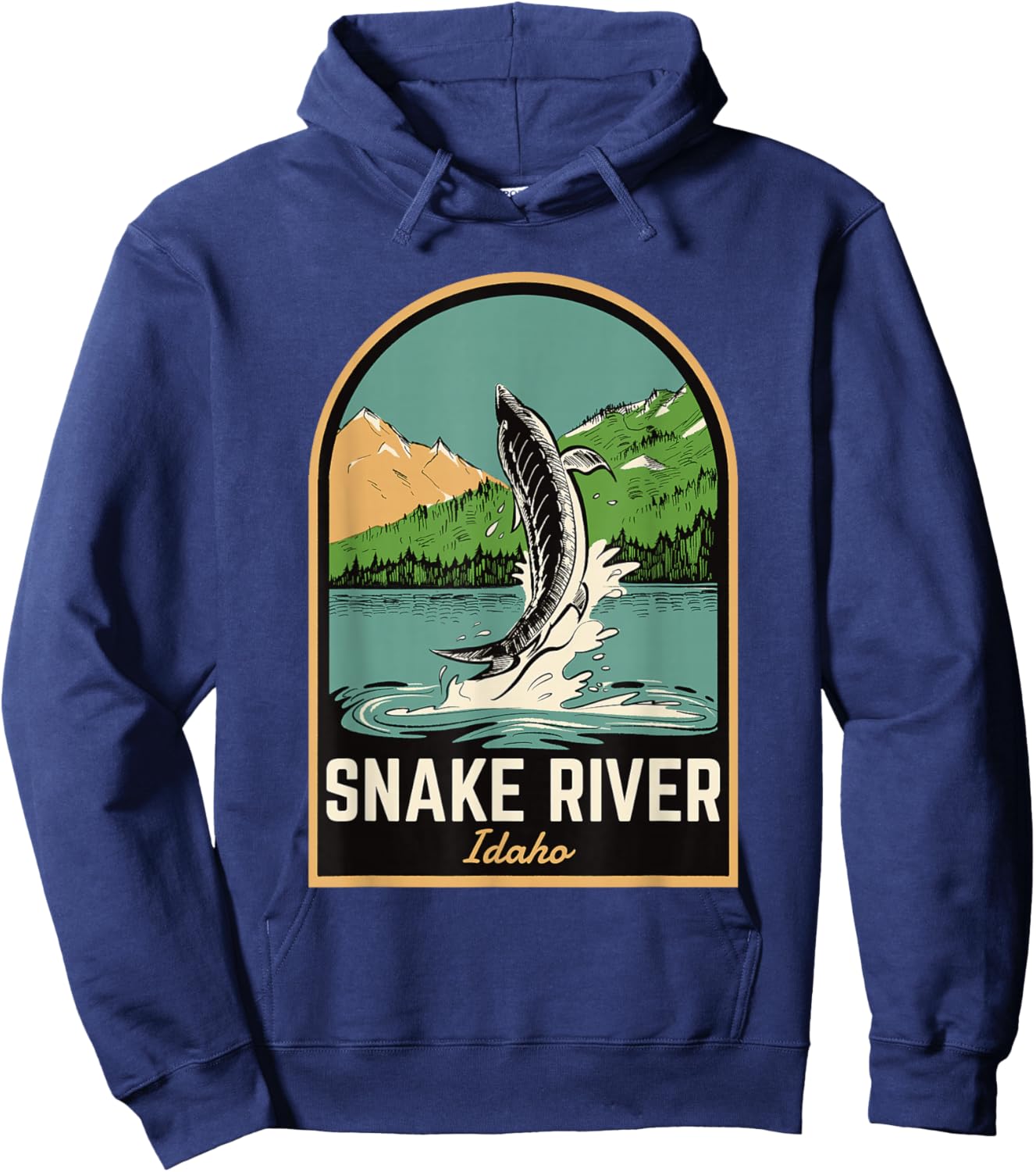 Snake River Sturgeon Fishing Hoodie - Hoodie | Navy