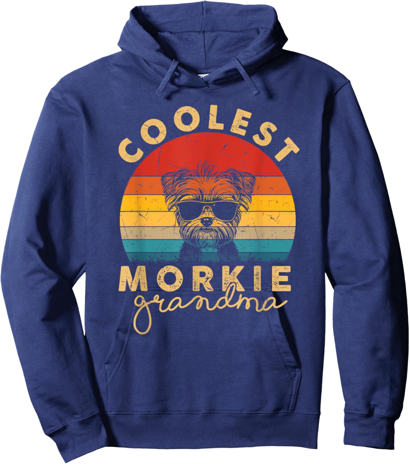 Morkie Coolest Grandma Gifts Funny Morkie Dog Mom Hoodie - Hoodie | Navy