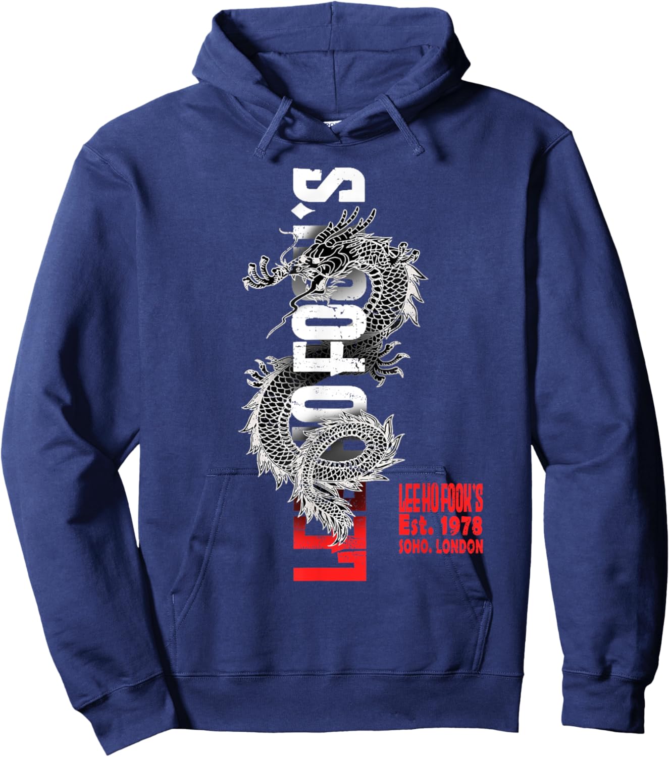 Vintage Lee Ho Fooks Chinese Restaurant China Dragon Hoodie - Hoodie | Navy