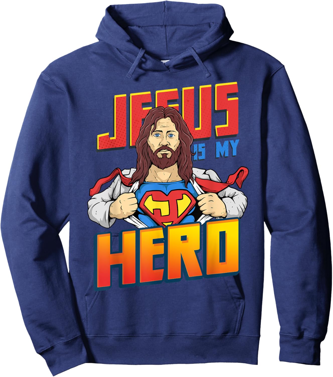 Jesus Is My Superhero Shirt Religious Christian Catholic Hoodie - Hoodie | Navy