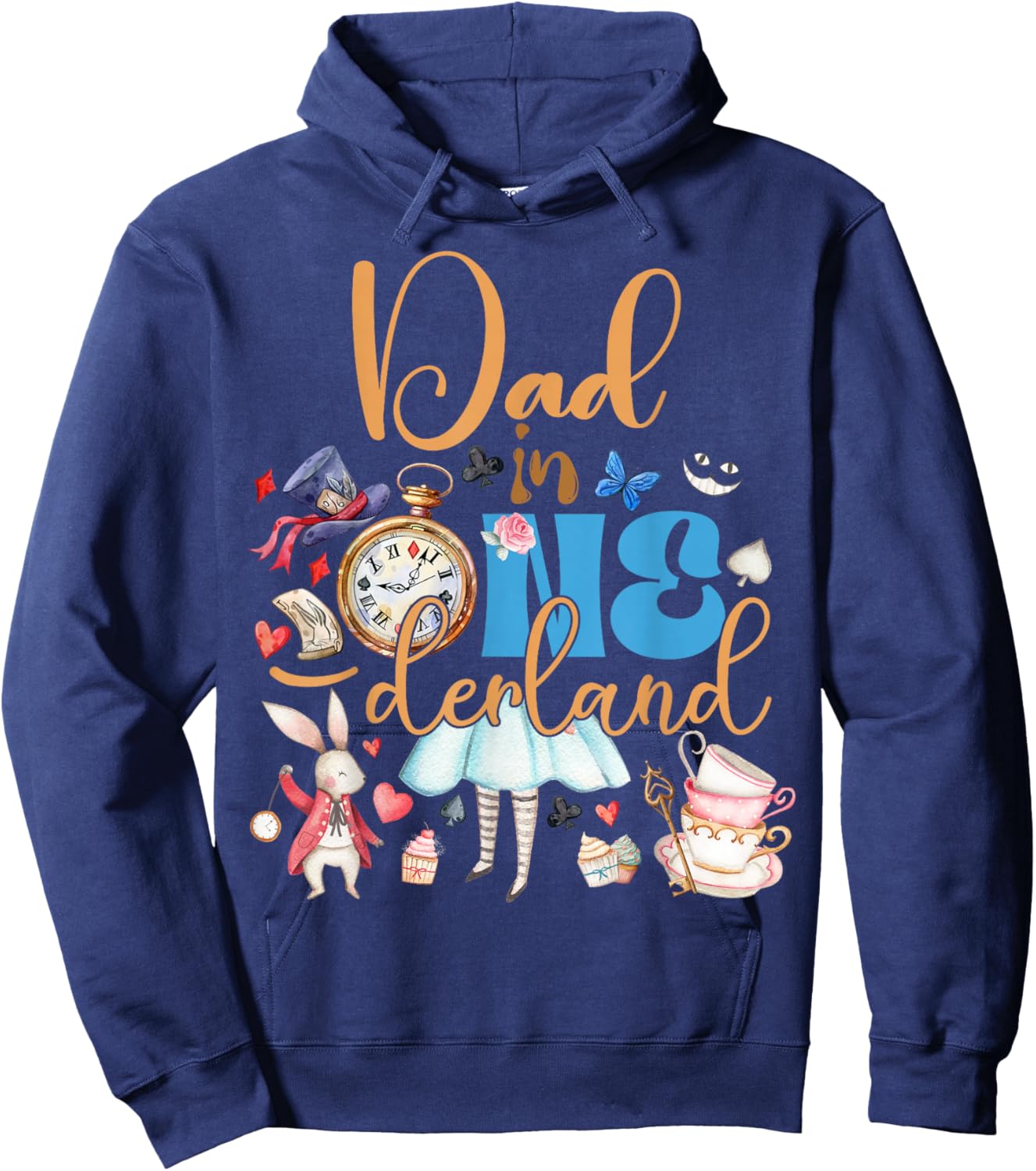 Alice Dad in ONEderland Birthday Family Hoodie - Hoodie | Navy