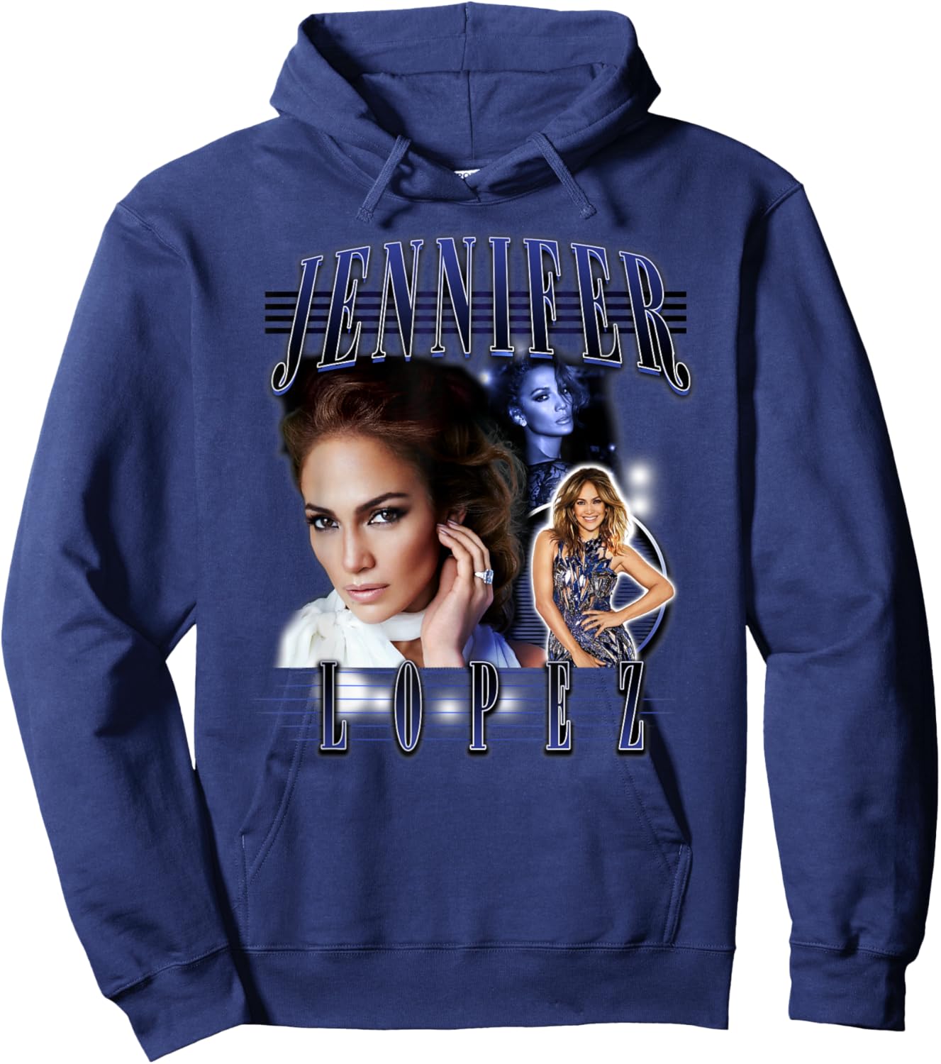 Jennifer Lopez Three Pose Collage Hoodie - Hoodie | Navy