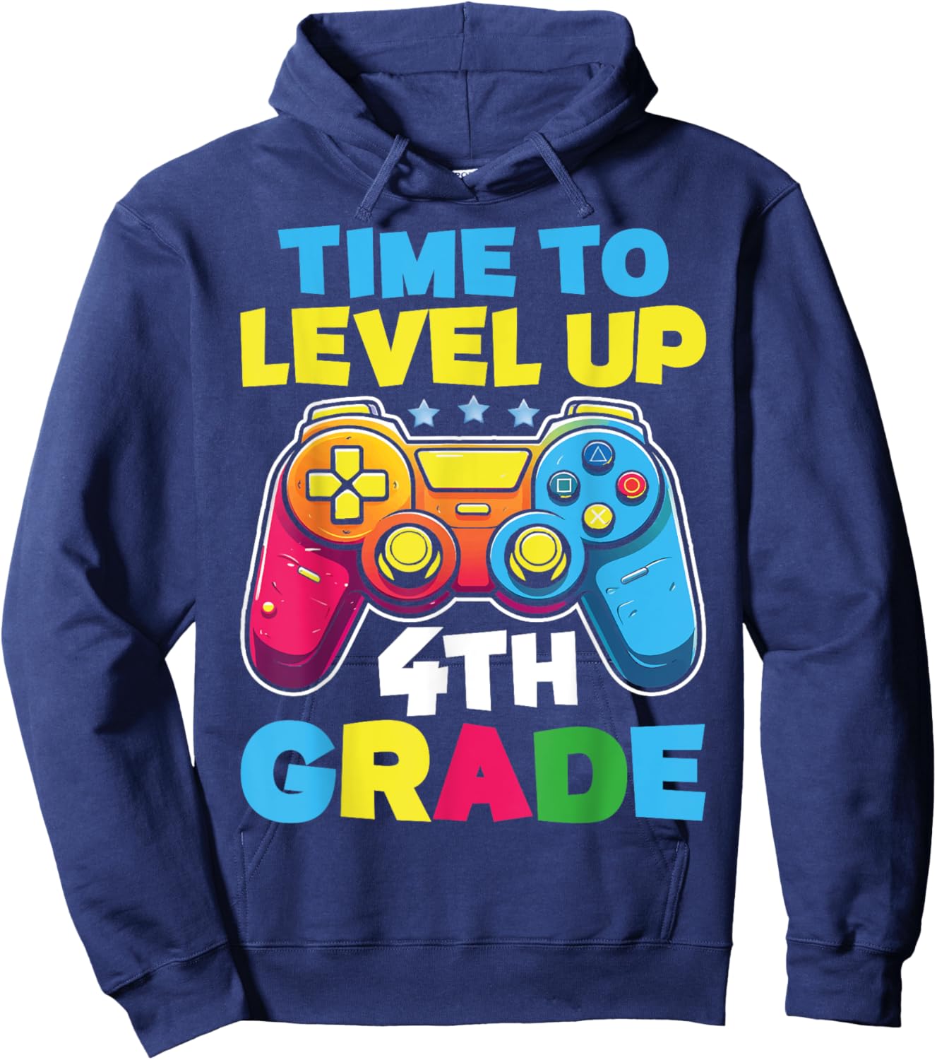 Time To Level Up 4th Grade Video Gamer Kids Back To School Hoodie - Hoodie | Navy
