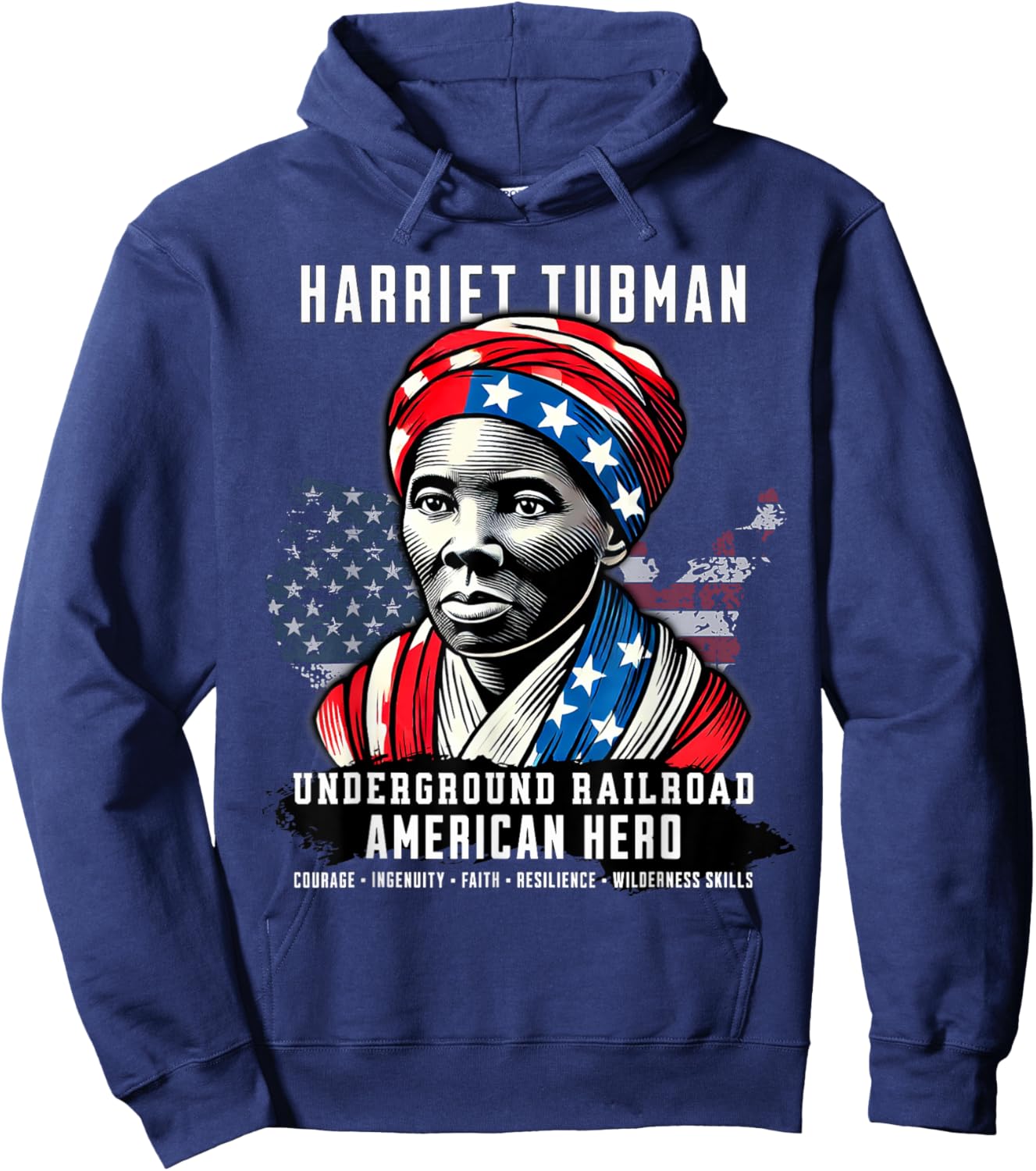 Harriet Tubman Underground Railroad American Hero History Hoodie - Hoodie | Navy