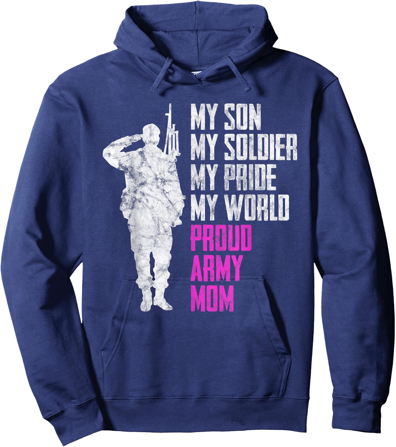 My Son My Soldier Proud Army Mom Military Mother Hoodie - Hoodie | Navy