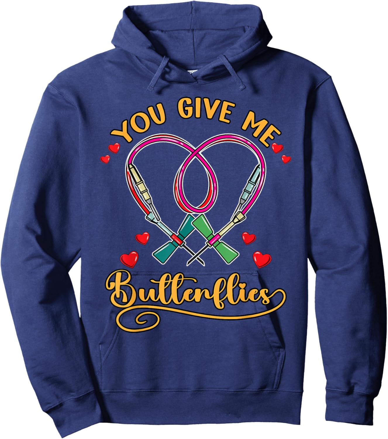 Phlebotomist Nurse Tech You Give Me Hoodie - Hoodie | Navy
