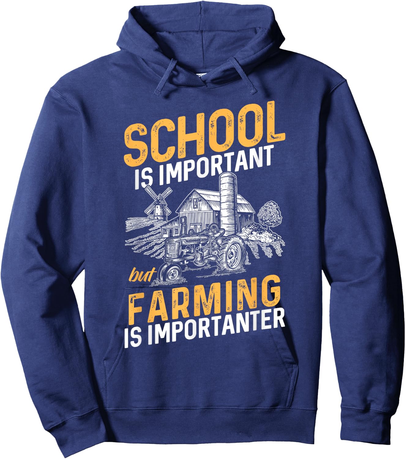 Funny Farmer Shirt Teen Boy Tractor Lover Rancher Hoodie - Hoodie | Navy
