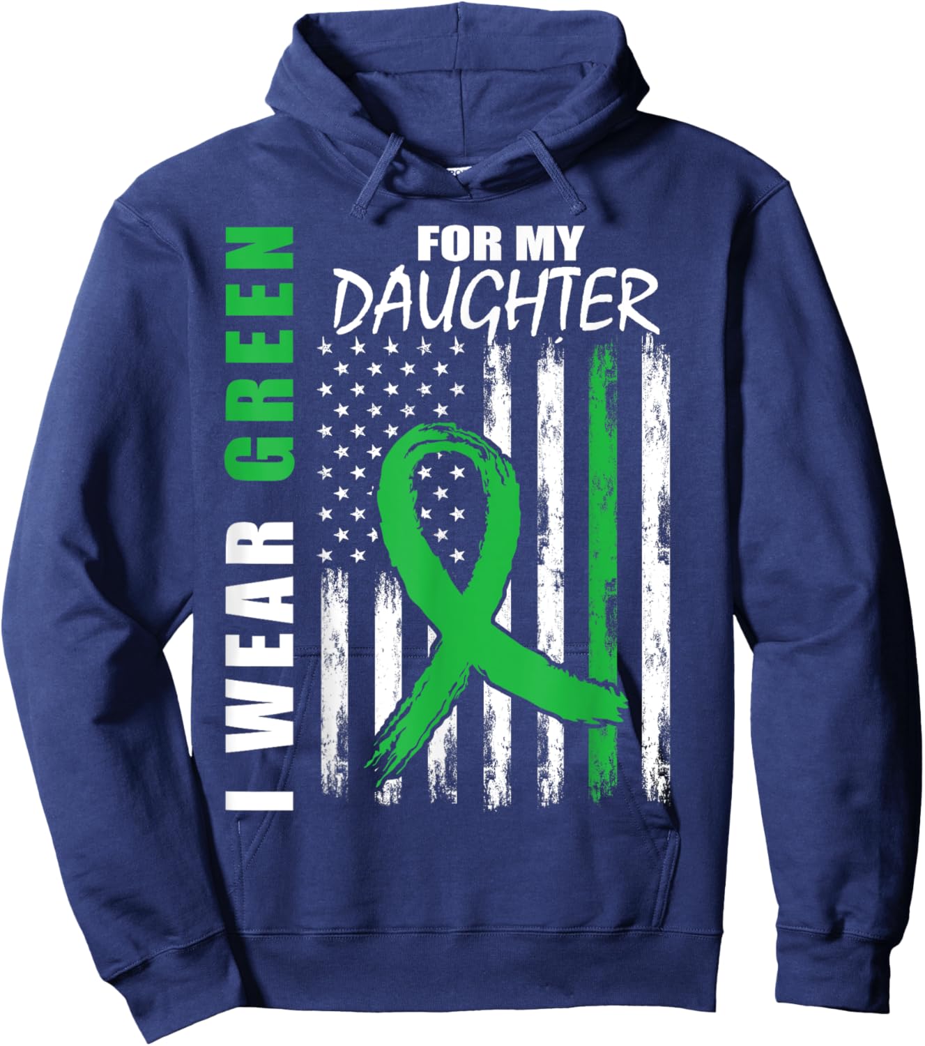 Kidney Disease Awareness T Shirts Daughter USA Flag Items Hoodie - Hoodie | Navy