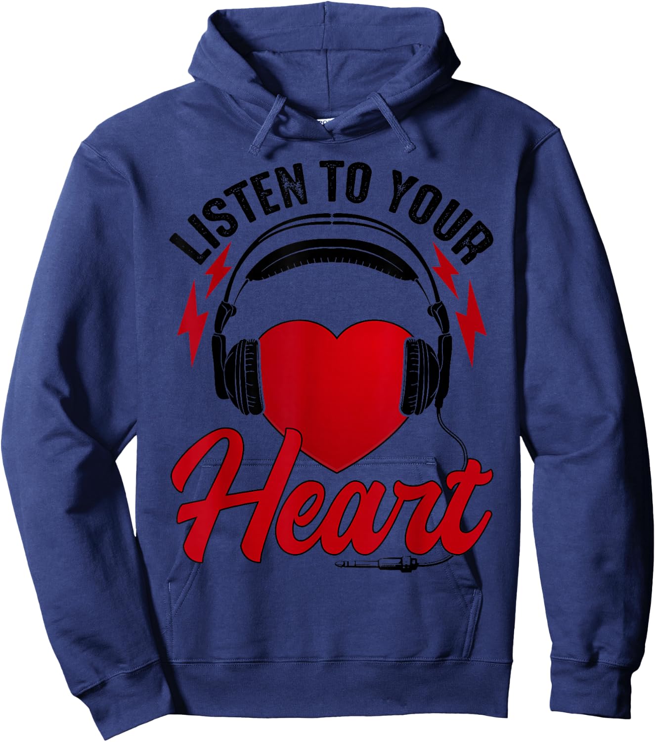 Listen To Your Heart Song Shirt Roxette With Heart Hoodie - Hoodie | Navy