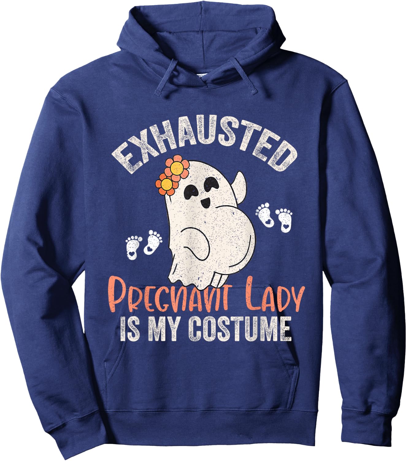 Exhausted Pregnant Lady Is My Costume Halloween Pregnancy Hoodie - Hoodie | Navy