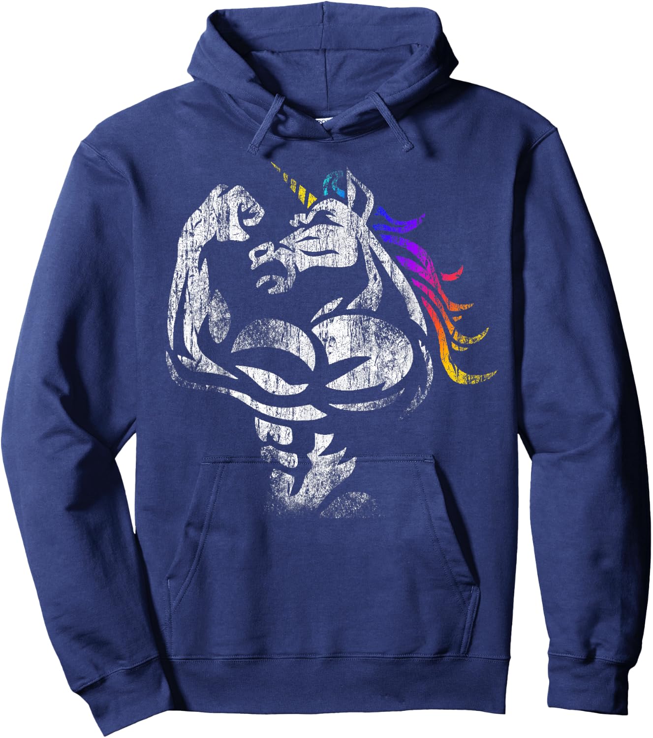 Muscle Unicorn Workout Fathers Day Gift Weightlifting Gym Hoodie - Hoodie | Navy