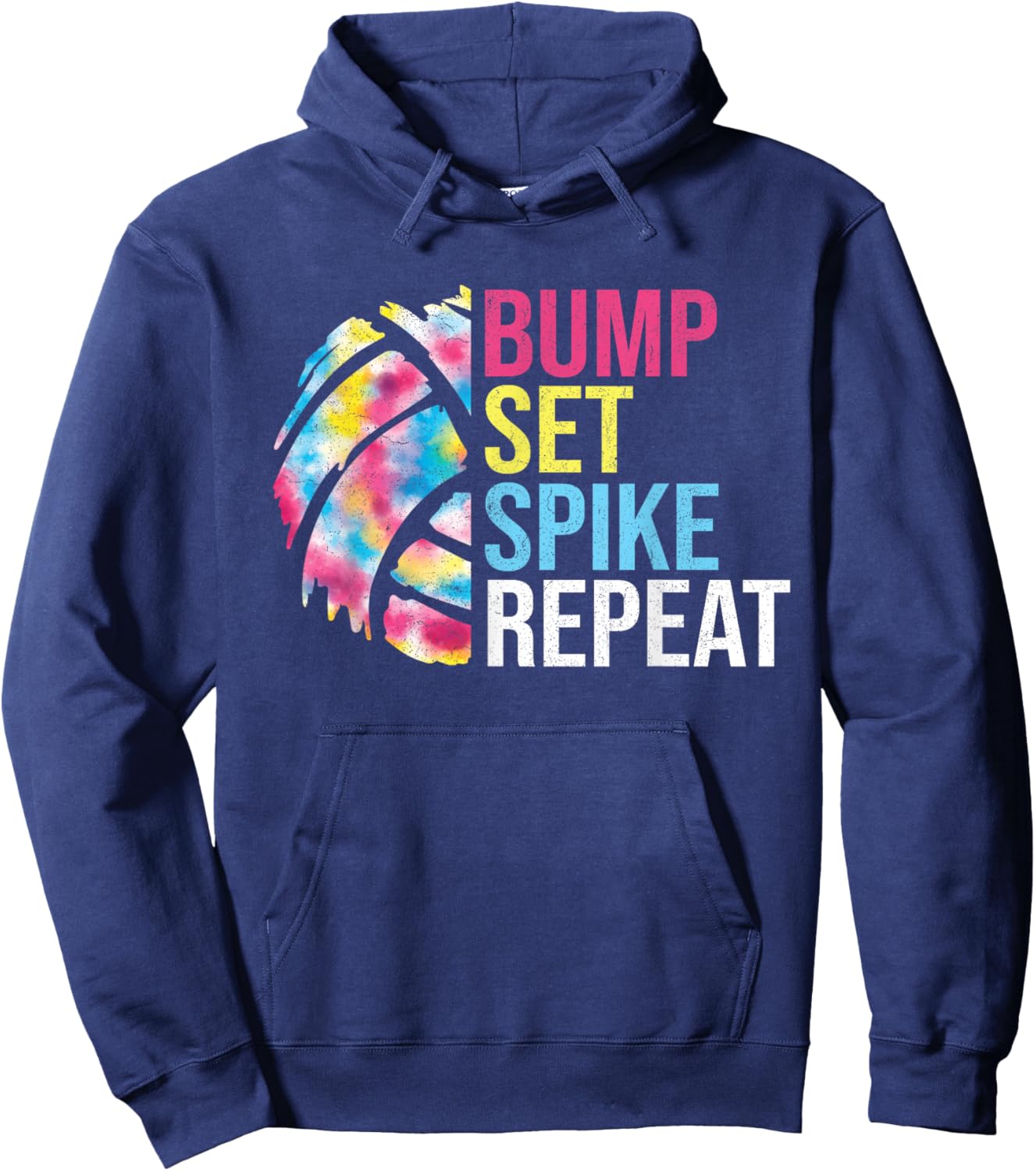 Bump Set Spike Repeat Volleyball Shirt For Girls Teens Women Hoodie - Hoodie | Navy