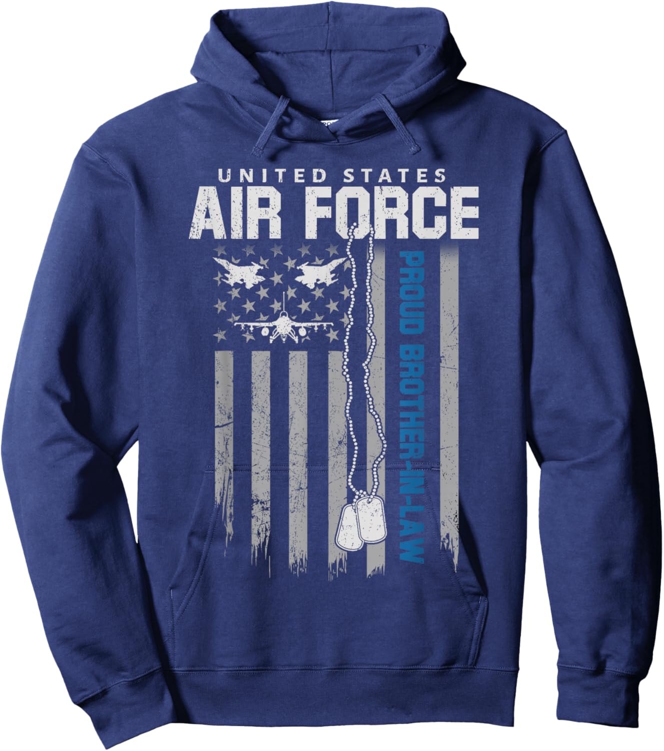 US Air Force Proud Brother-in-Law Flag USAF Family Matching Hoodie - Hoodie | Navy