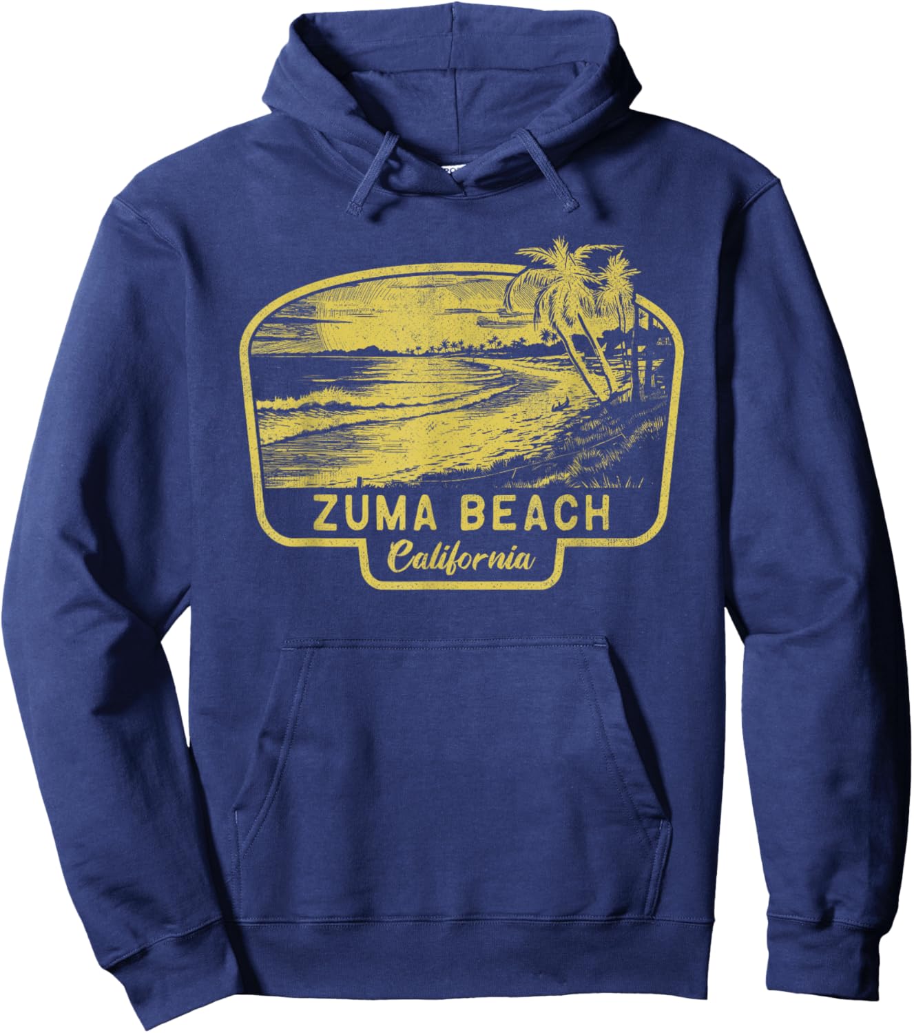 Zuma Beach California Beach Surf Vintage Blue Women Hoodie - Hoodie | Navy