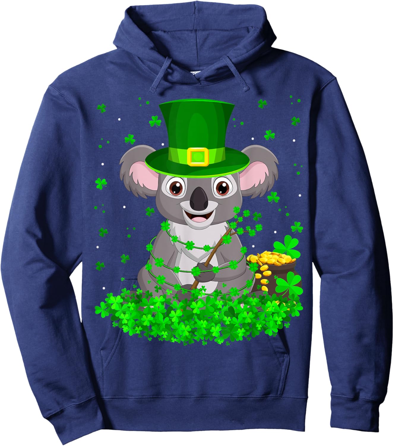 Irish Shamrock Leprechaun Koala St. Patrick's Day Hoodie - Hoodie | Navy