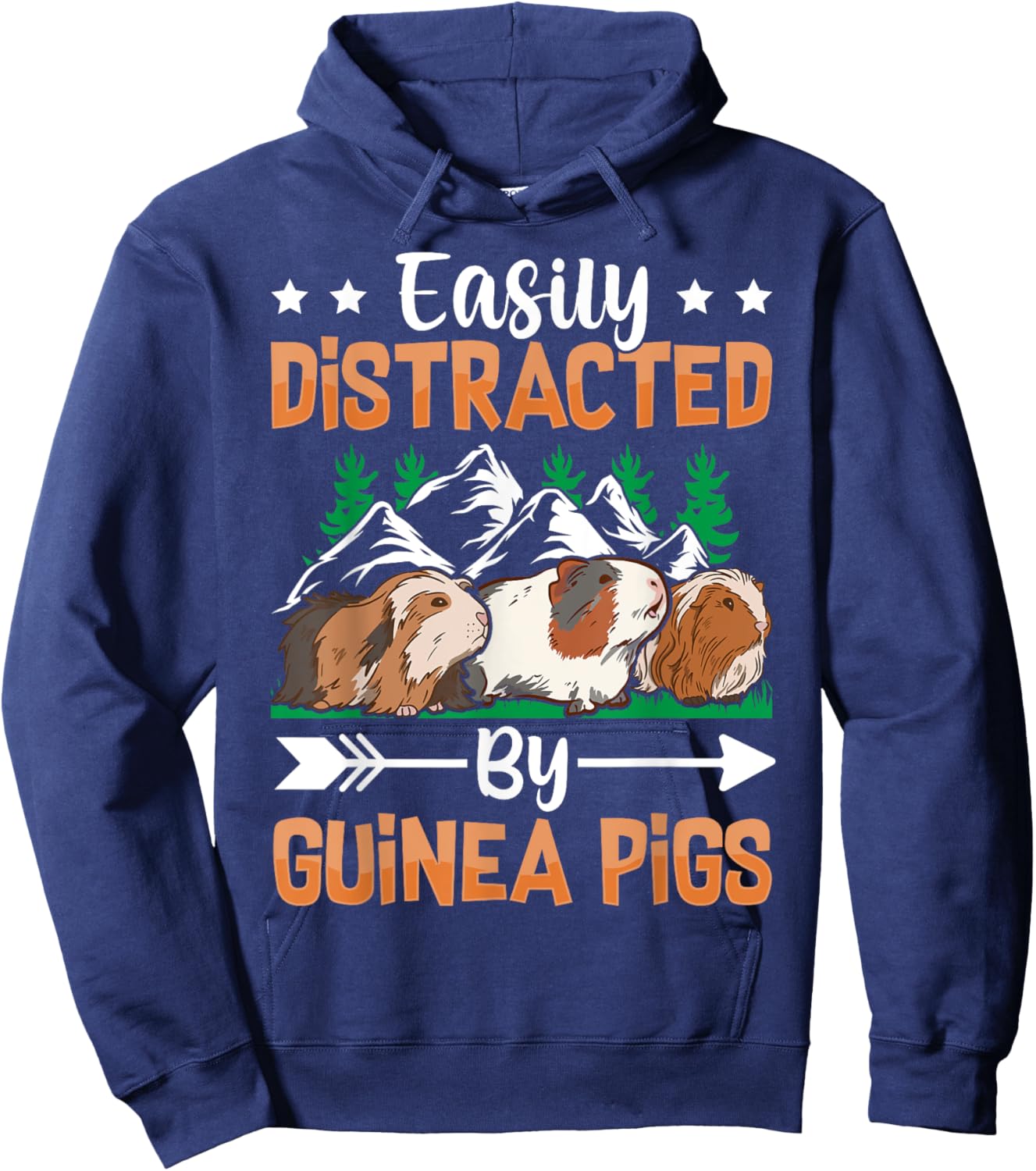 Easily Distracted By Guinea Pigs Hoodie - Hoodie | Navy