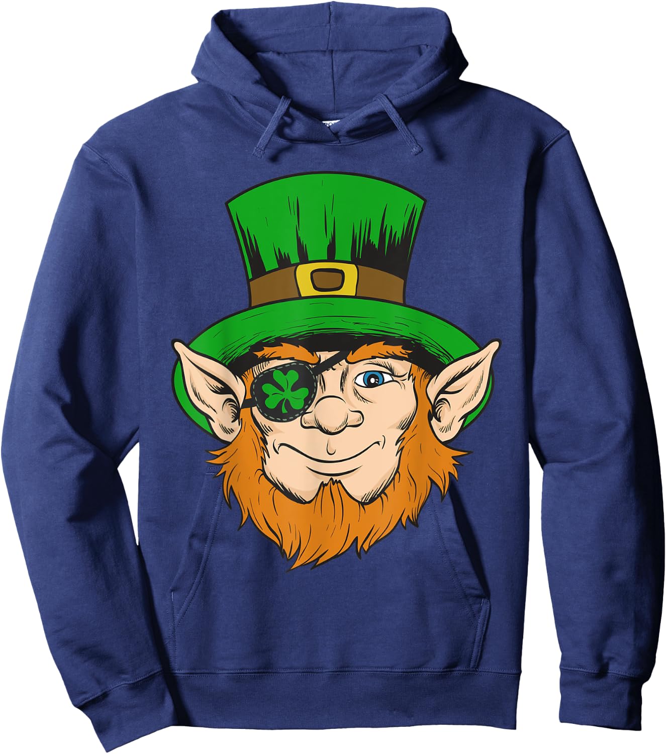 Pirate Eye Patch Shirt Clover Eyepatch Leprechaun St. Paddys Hoodie - Hoodie | Navy