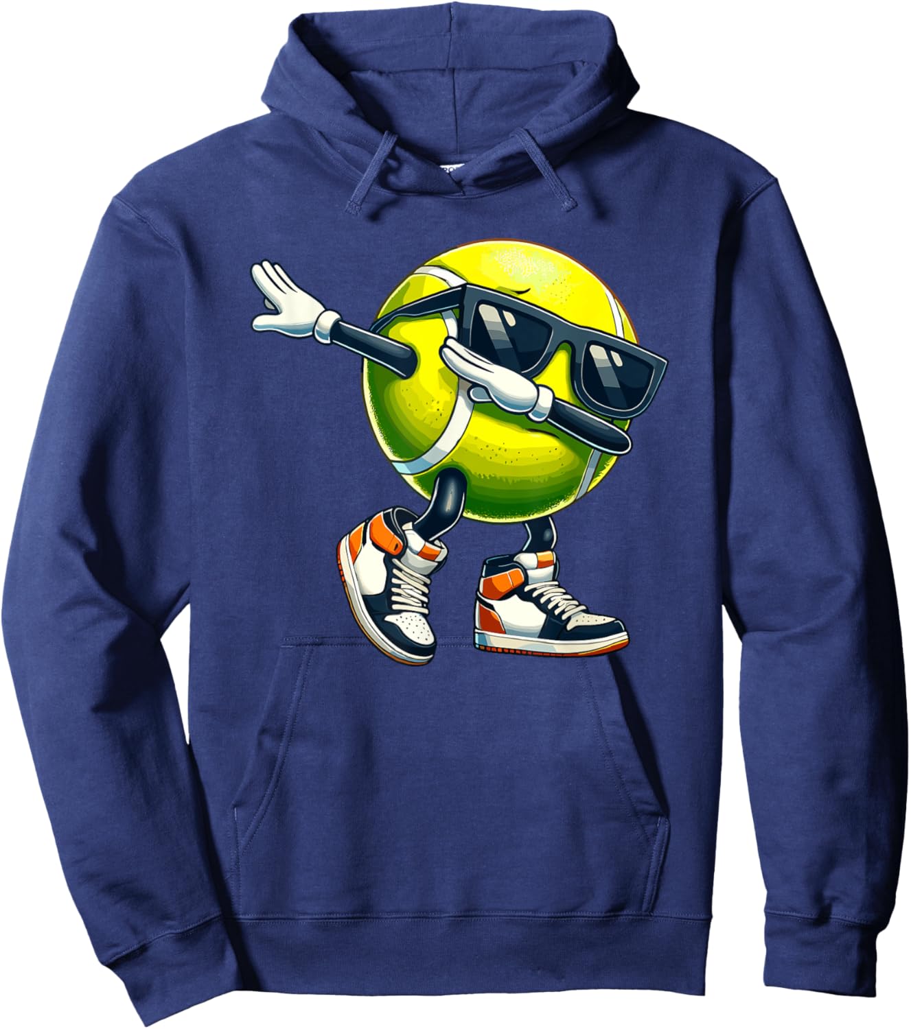 Dabbing Tennis Ball With Sunglasses Funny Sports Player Hoodie - Hoodie | Navy