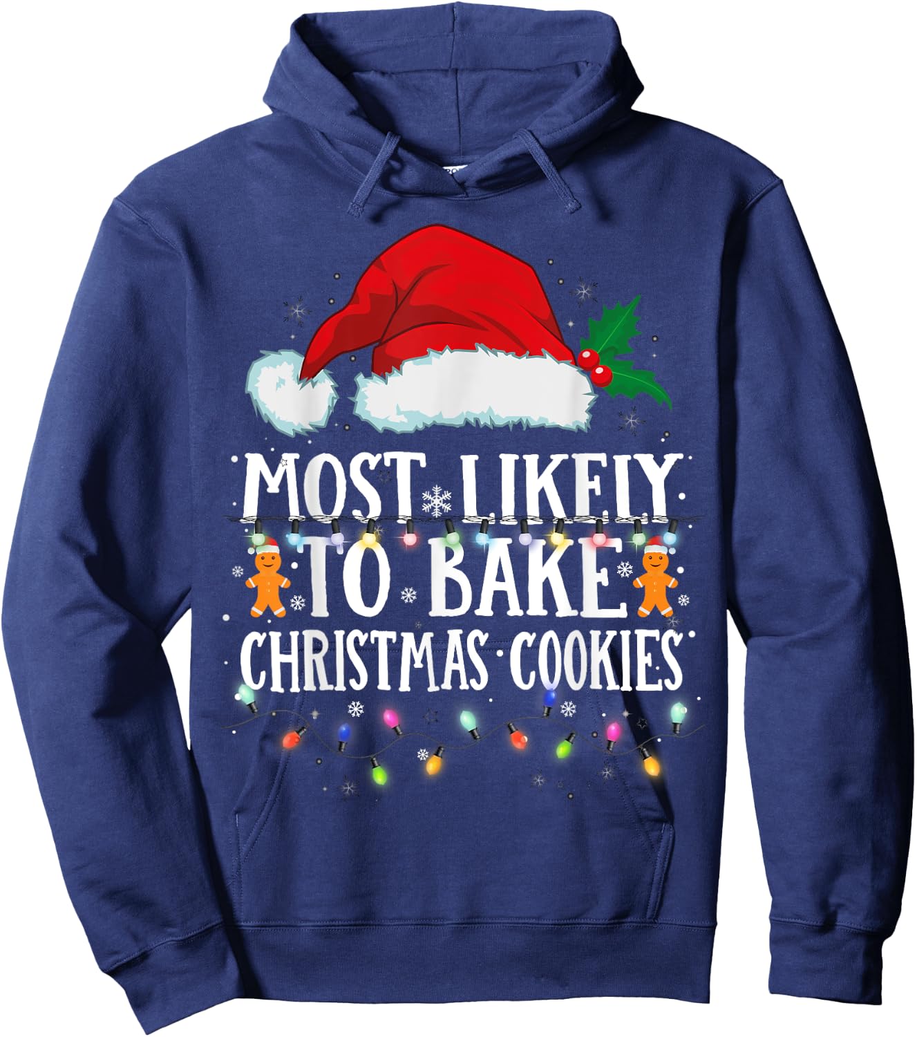 Matching Christmas PJS Most Likely To Bake Christmas Cookies Hoodie - Hoodie | Navy