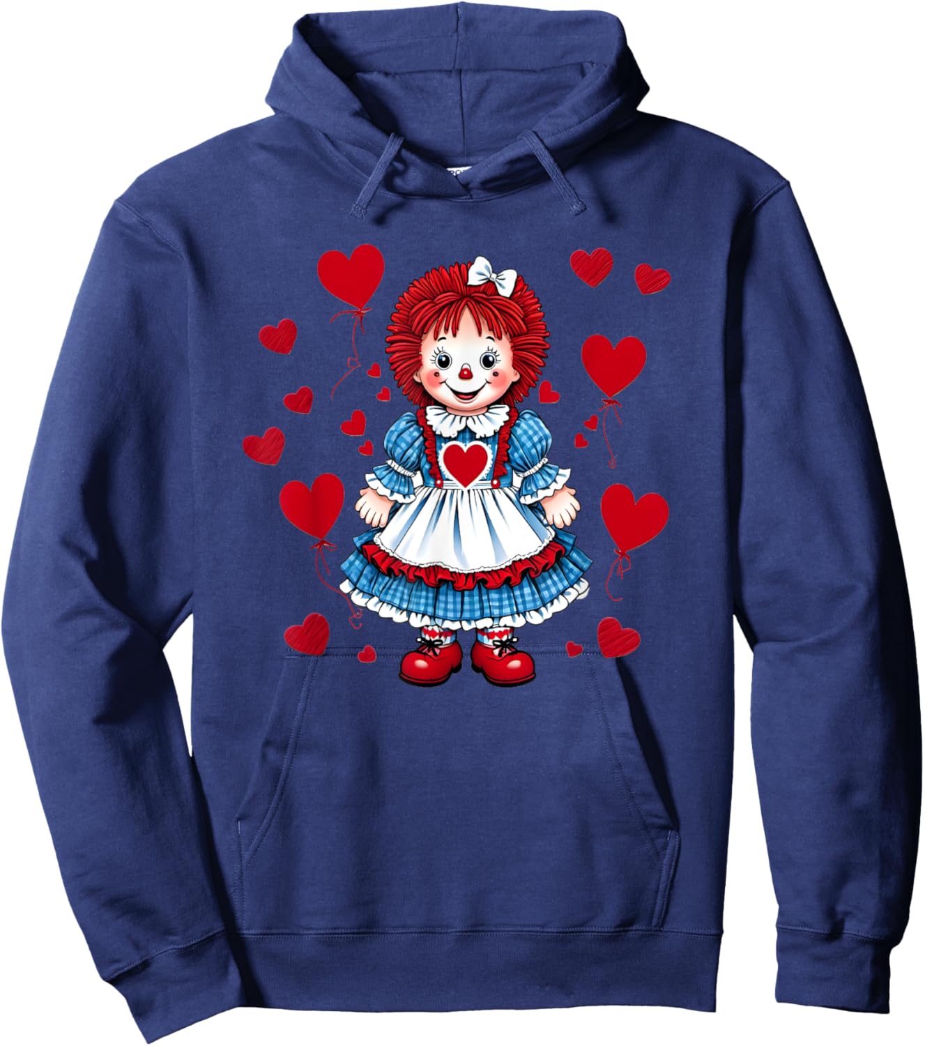 Raggedy Ann Valentine's Day Hearts Hoodie - Hoodie | Navy