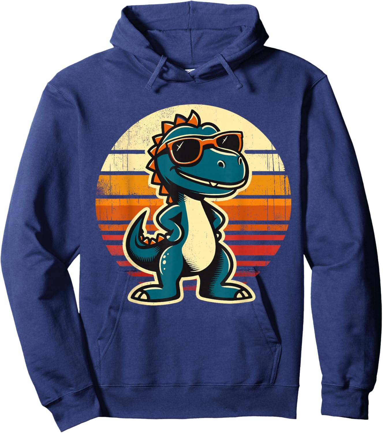 Dinosaur T-Rex Retro Funny Dinosaur Hoodie - Hoodie | Navy