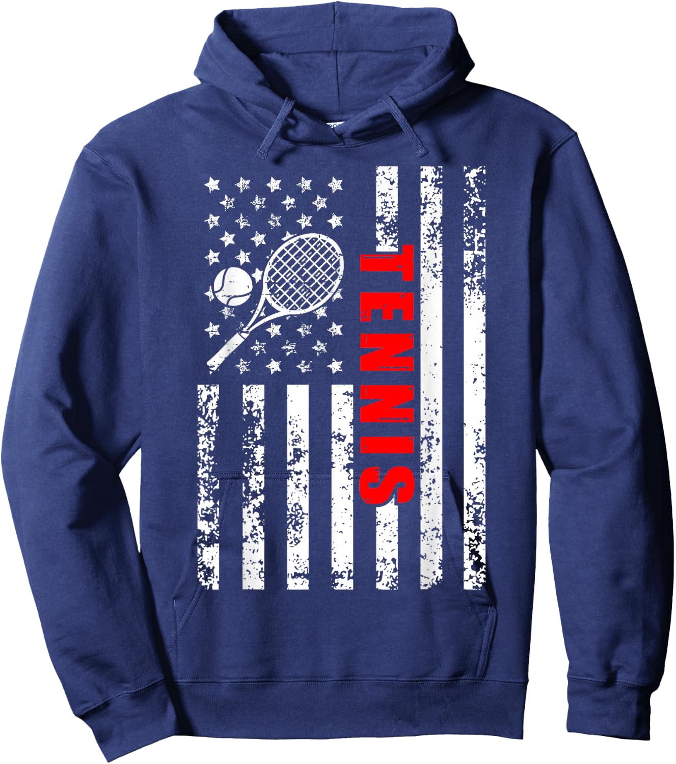 US American Flag Tennis Patriotic women kids Tennis Hoodie - Hoodie | Navy