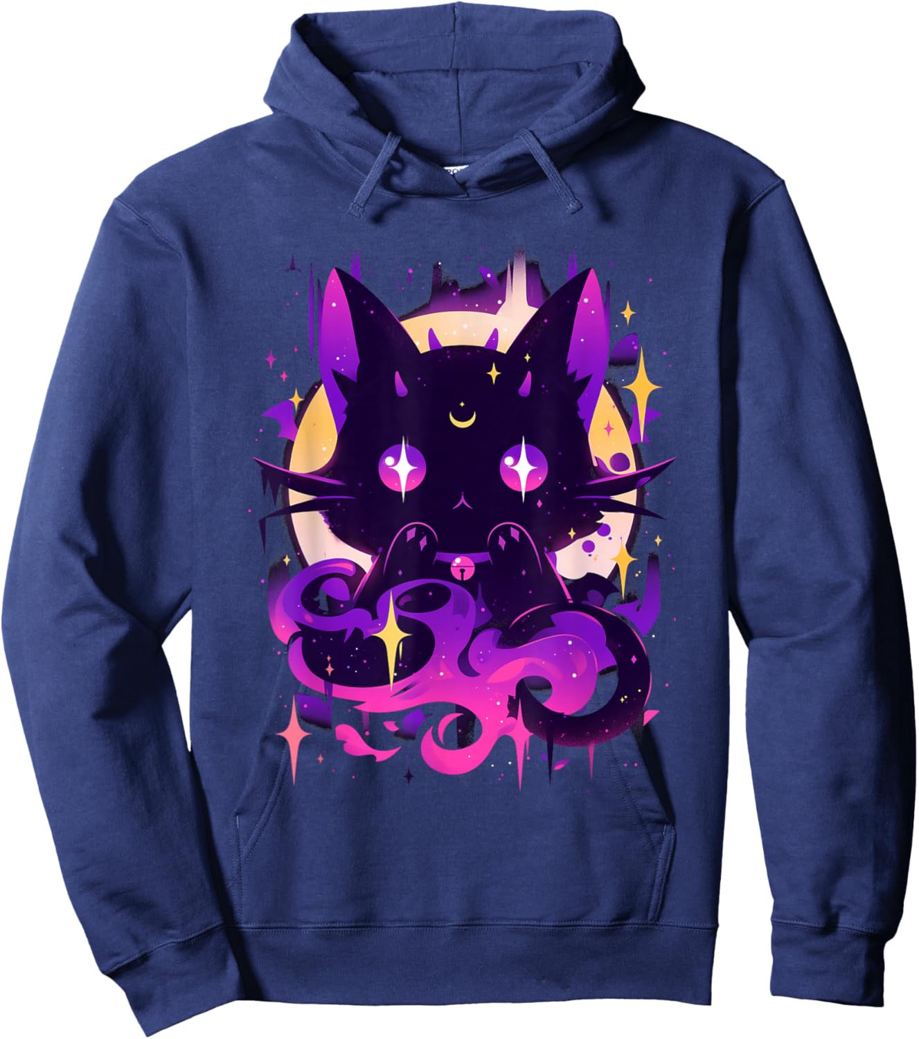 Yami Kawaii Devil Cat Creepy Cute Pastel Goth Japanese Hoodie - Hoodie | Navy