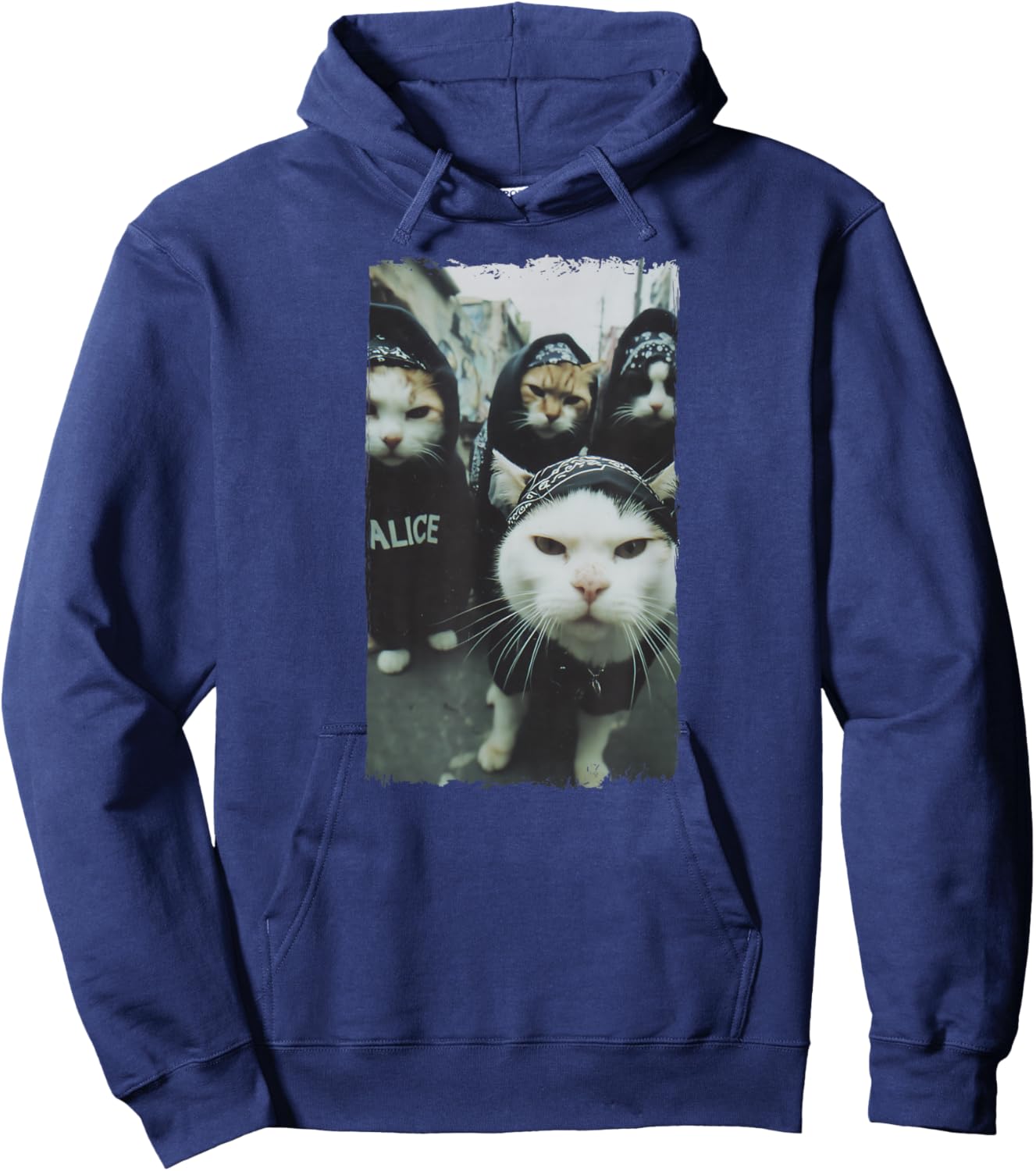 Gangster Katzen Streetwear Cooles Katzenmotiv Lustig Hoodie - Hoodie | Navy