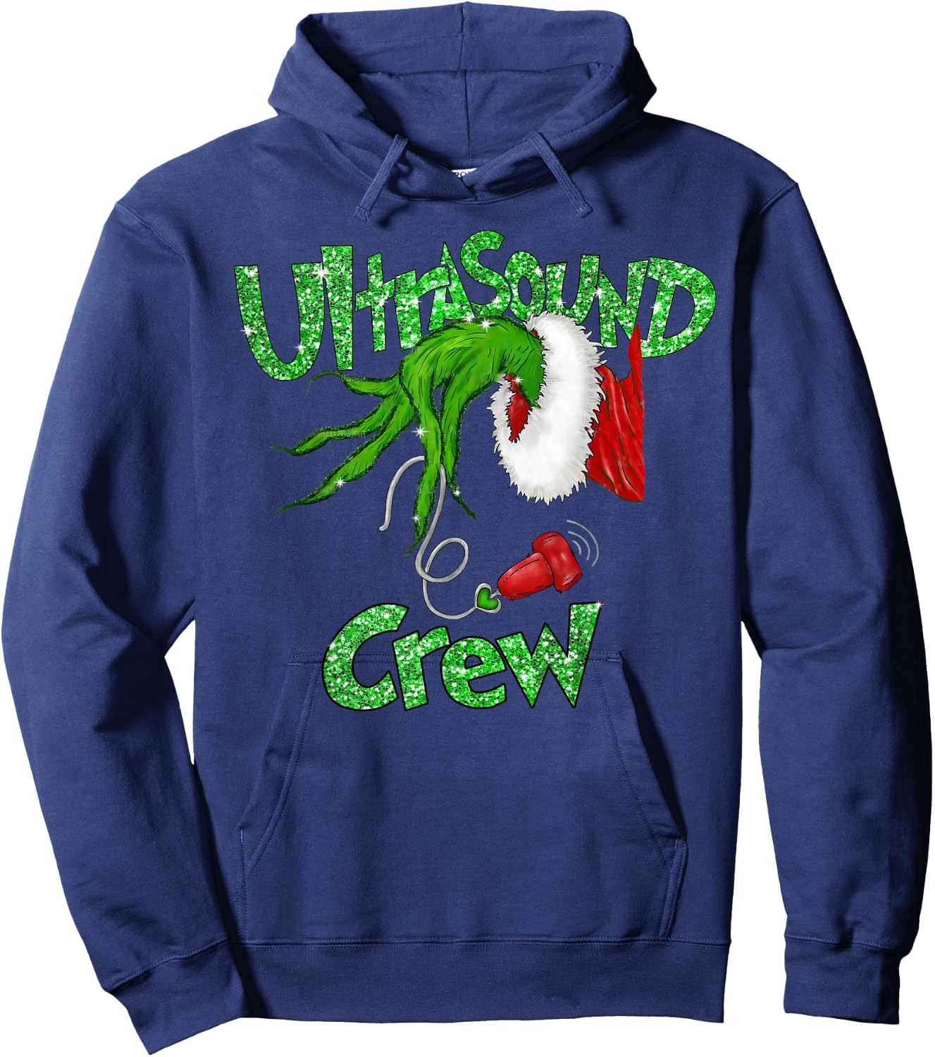 Ultrasound Crew Sonographer Merry Christmas Xmas Pajamas Hoodie - Hoodie | Navy