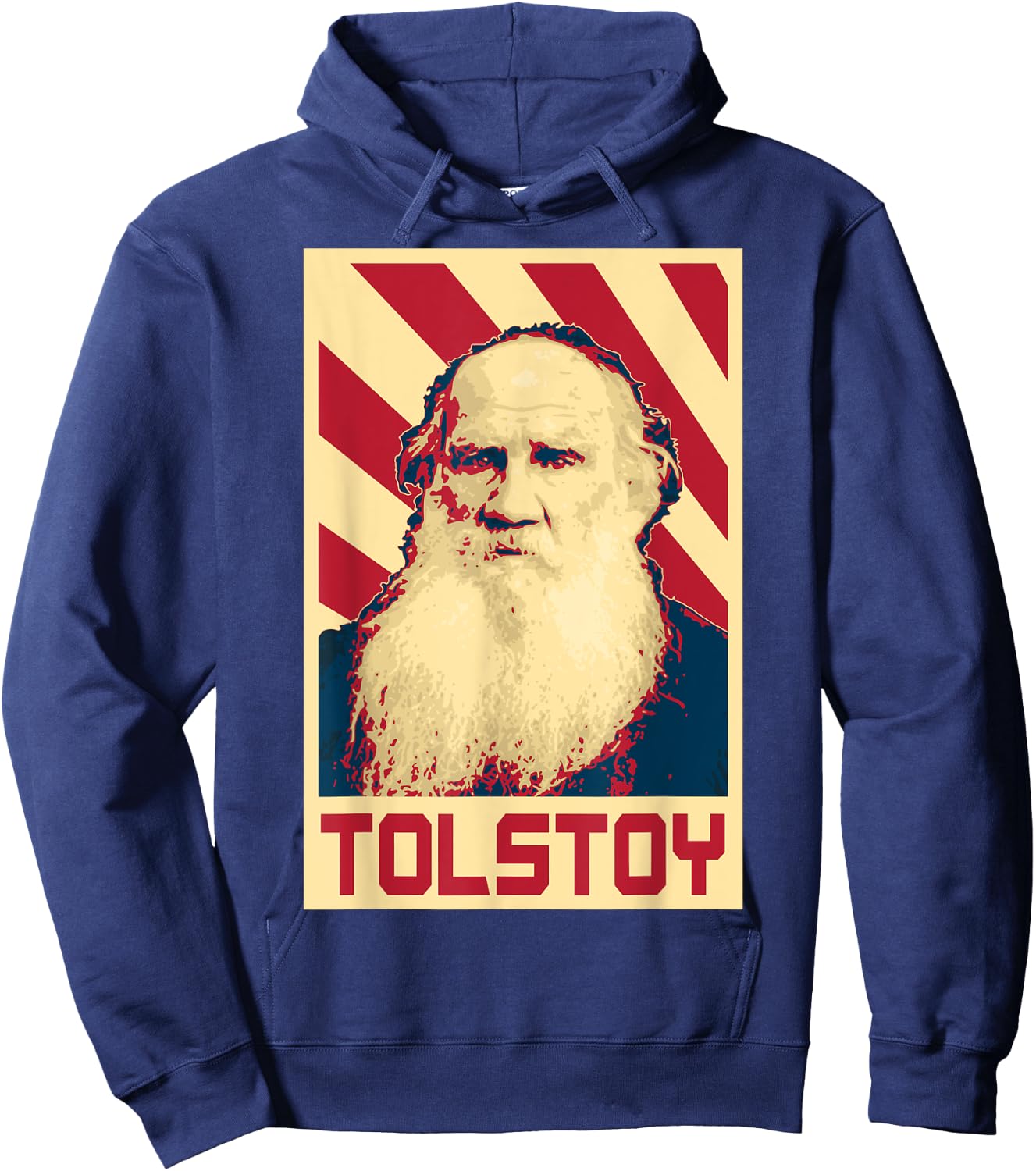 Leo Tolstoy Retro Propaganda Hoodie - Hoodie | Navy