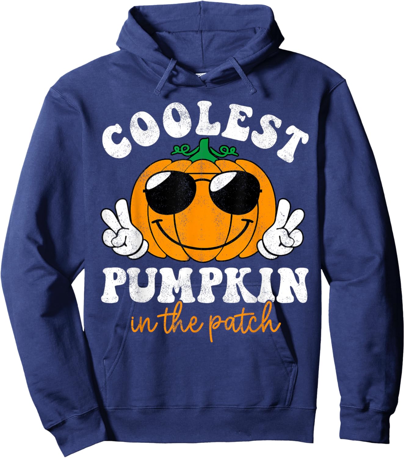 Groovy Coolest Pumpkin In The Patch Halloween Toddler Boys Hoodie - Hoodie | Navy