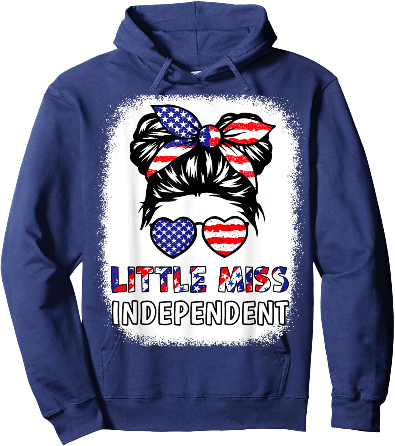 Girl 4th July Little Miss Independent Teen Youth Patriotic Hoodie - Hoodie | Navy