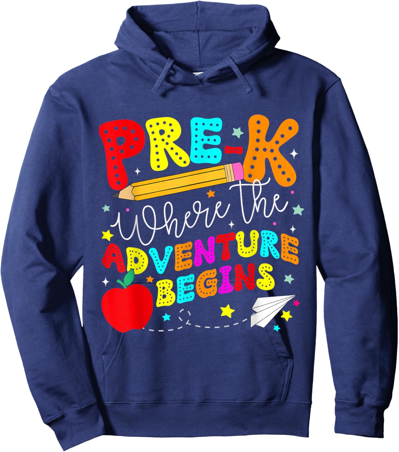 Pre-k Where The Adventure Begins First Day of Prek Teacher Hoodie - Hoodie | Navy