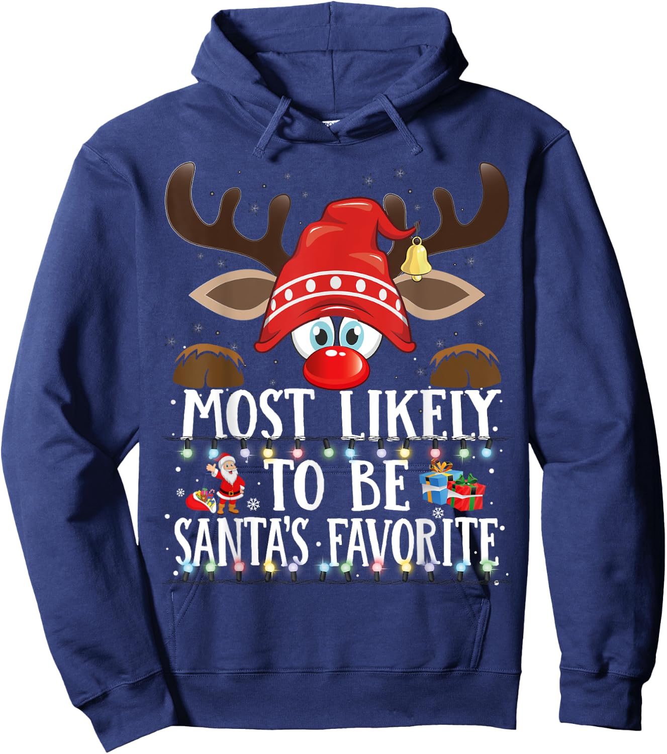 Christmas Matching Most Likely To Be Santa’s Favorite PJS Hoodie - Hoodie | Navy
